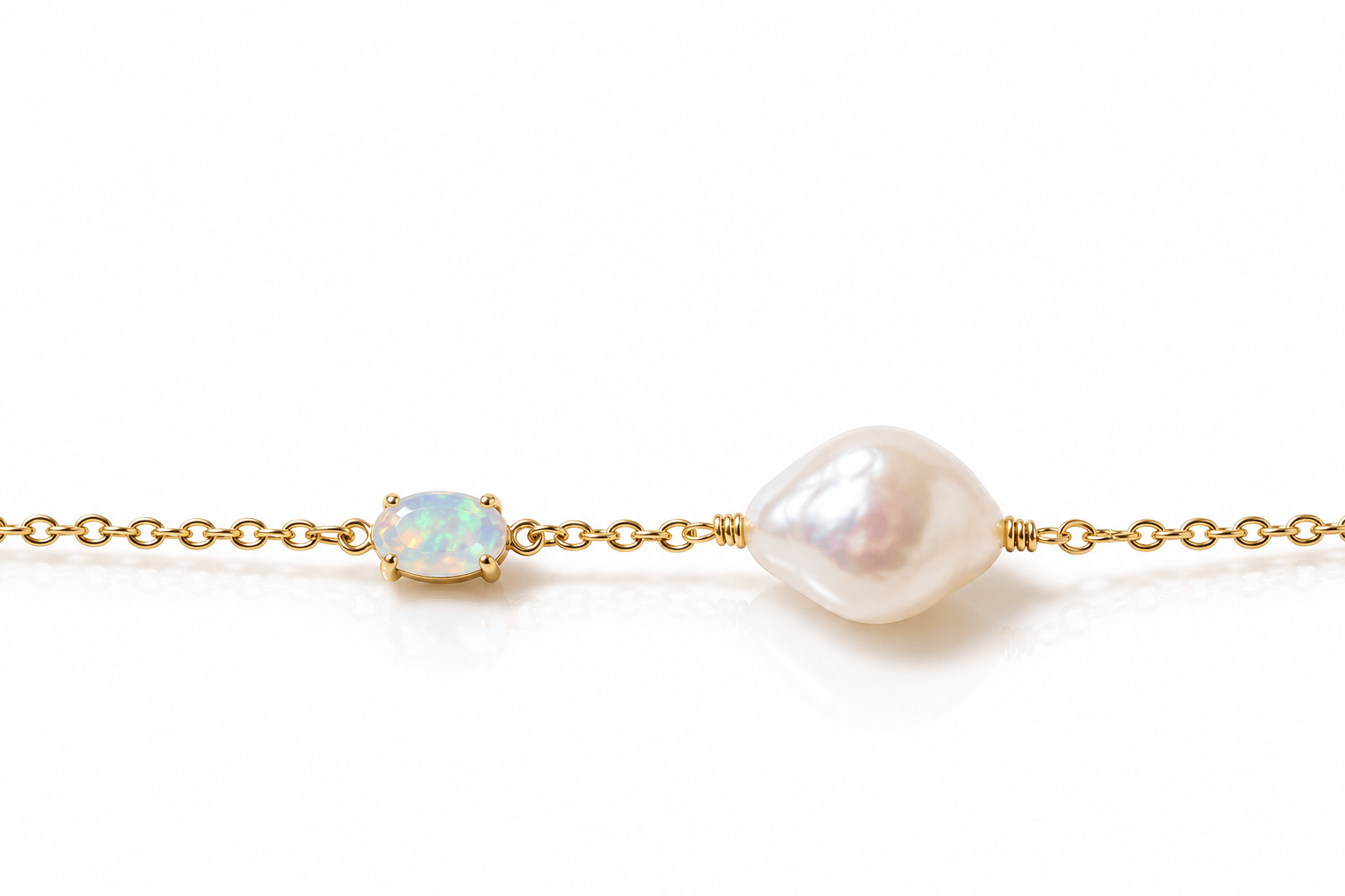 Fade to Black BRACELETS Pearl and Opal Gold Bracelet