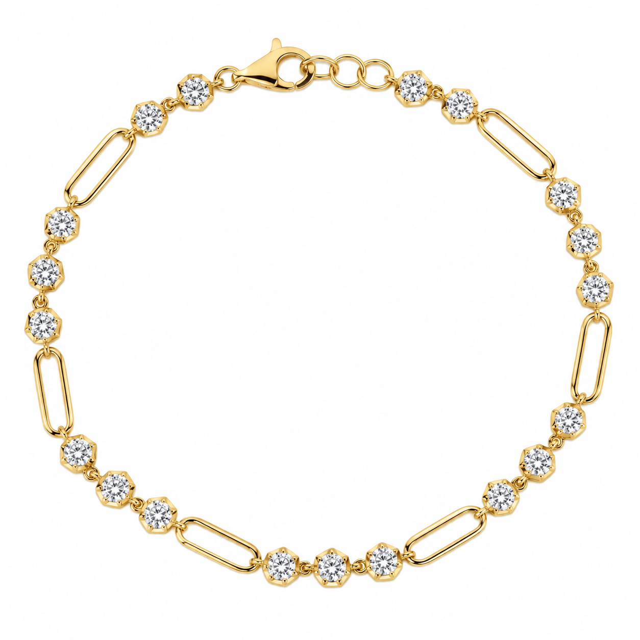 CLA BRACELETS Spike Diamond Alternating Paperclip Bracelet