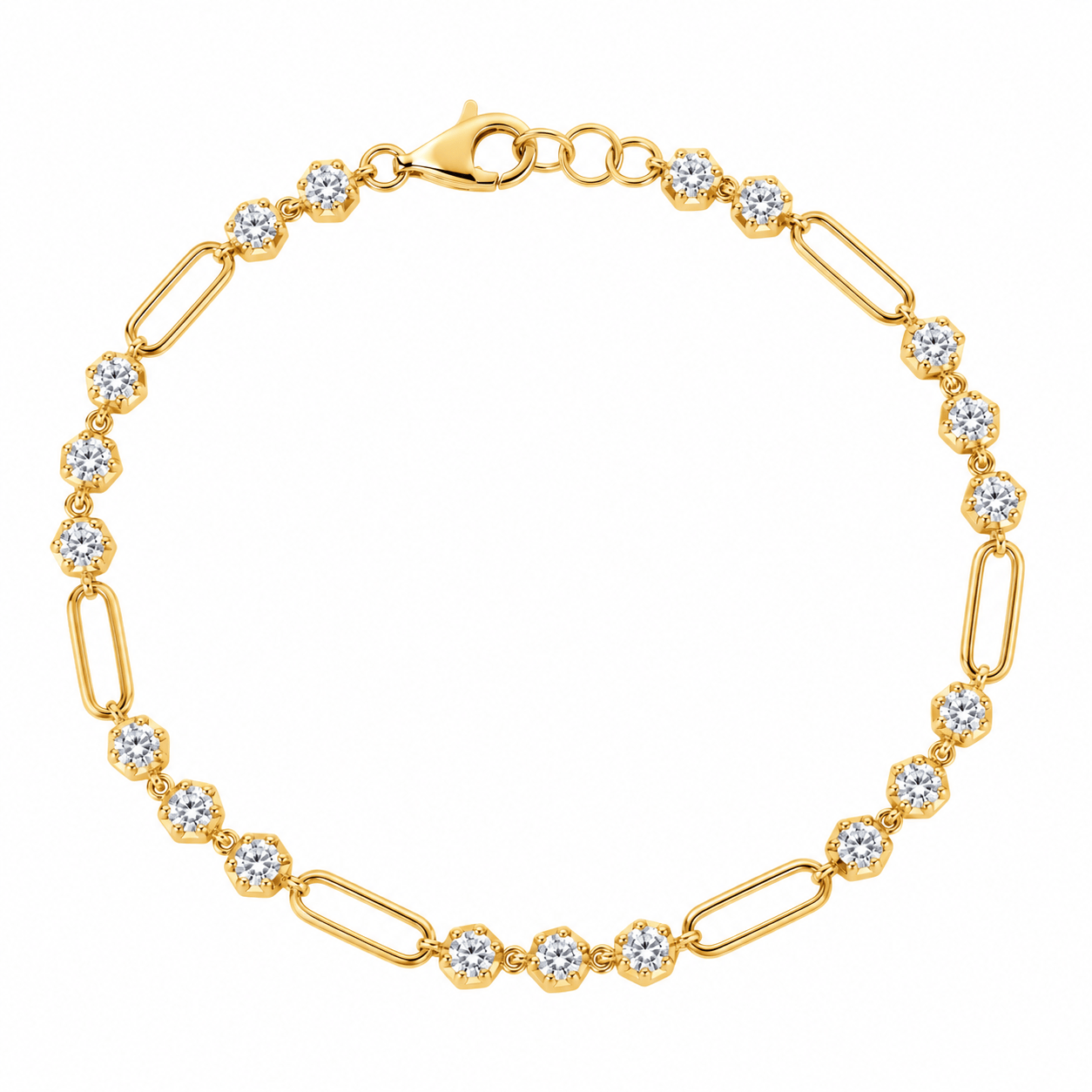 CLA BRACELETS Spike Diamond Alternating Paperclip Bracelet