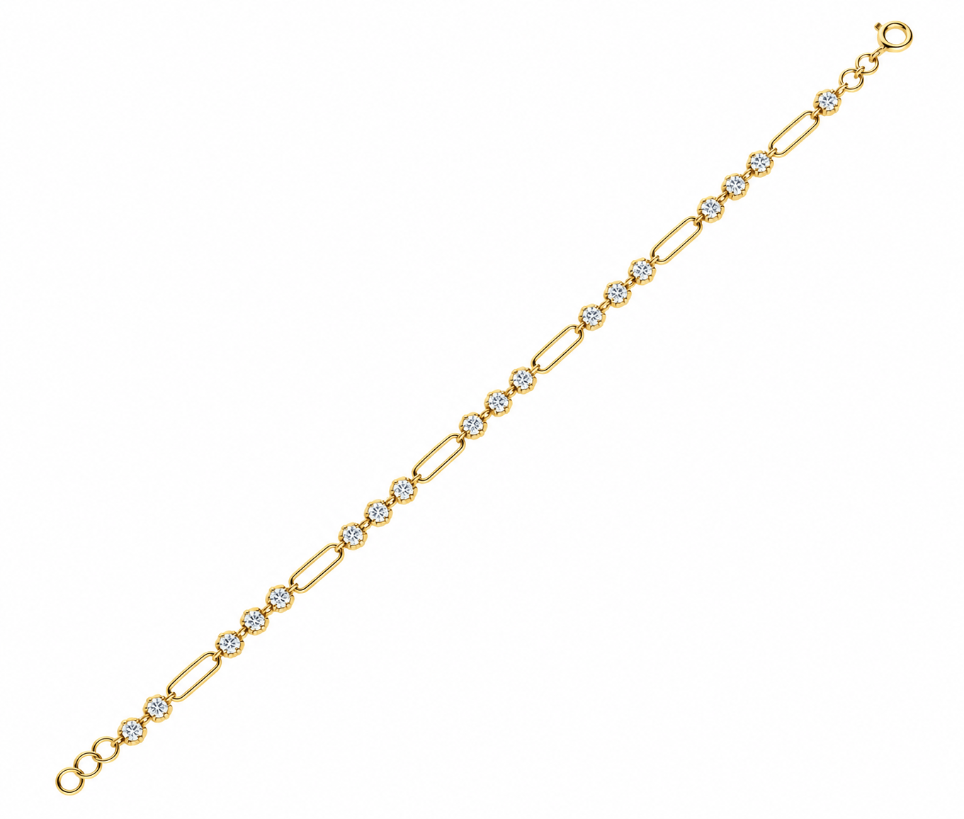 CLA BRACELETS Spike Diamond Alternating Paperclip Bracelet