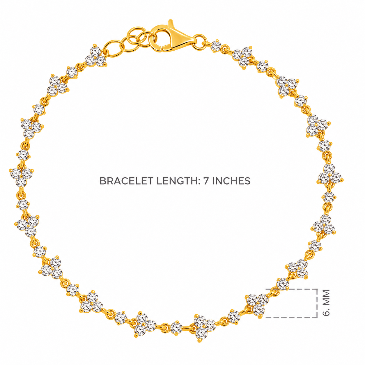 CLA BRACELETS Trio Link Diamond Tennis Bracelet