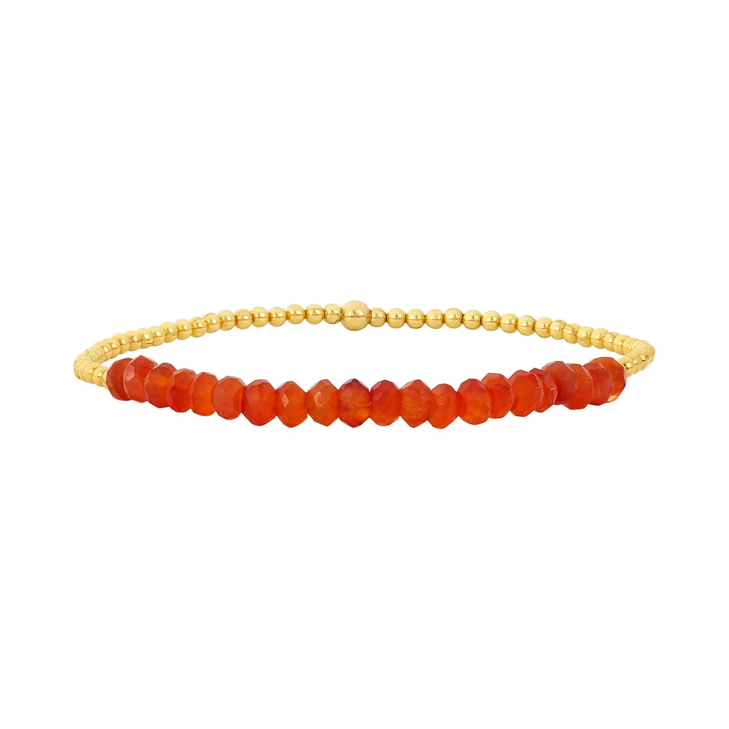 2mm Carnelian Gemstone Beaded Bracelet