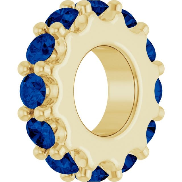 CLA CHARMS 14K Yellow Gold Natural Blue Sapphire Spacer Charm/Pendant