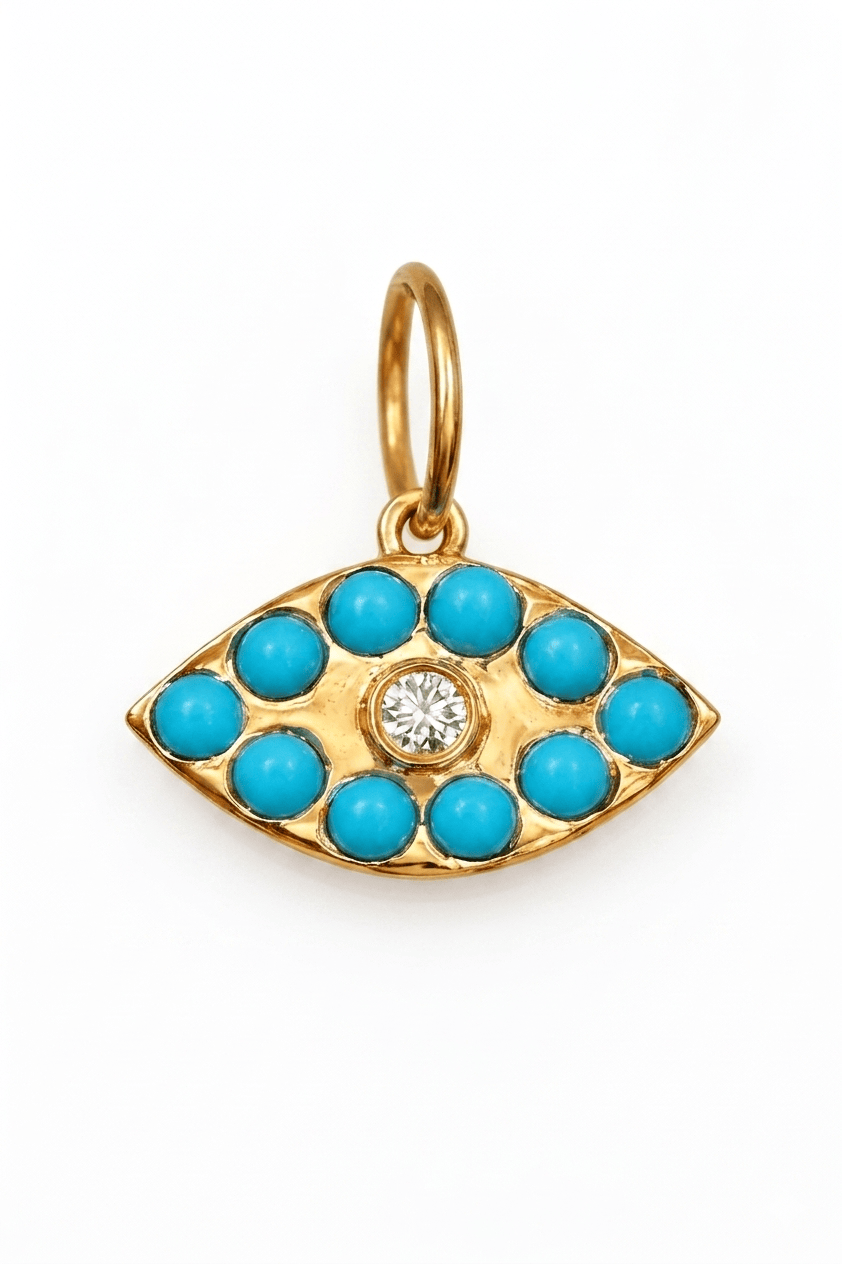 Curated Los Angeles CHARMS Diamond and Turquoise Evil Eye Charm