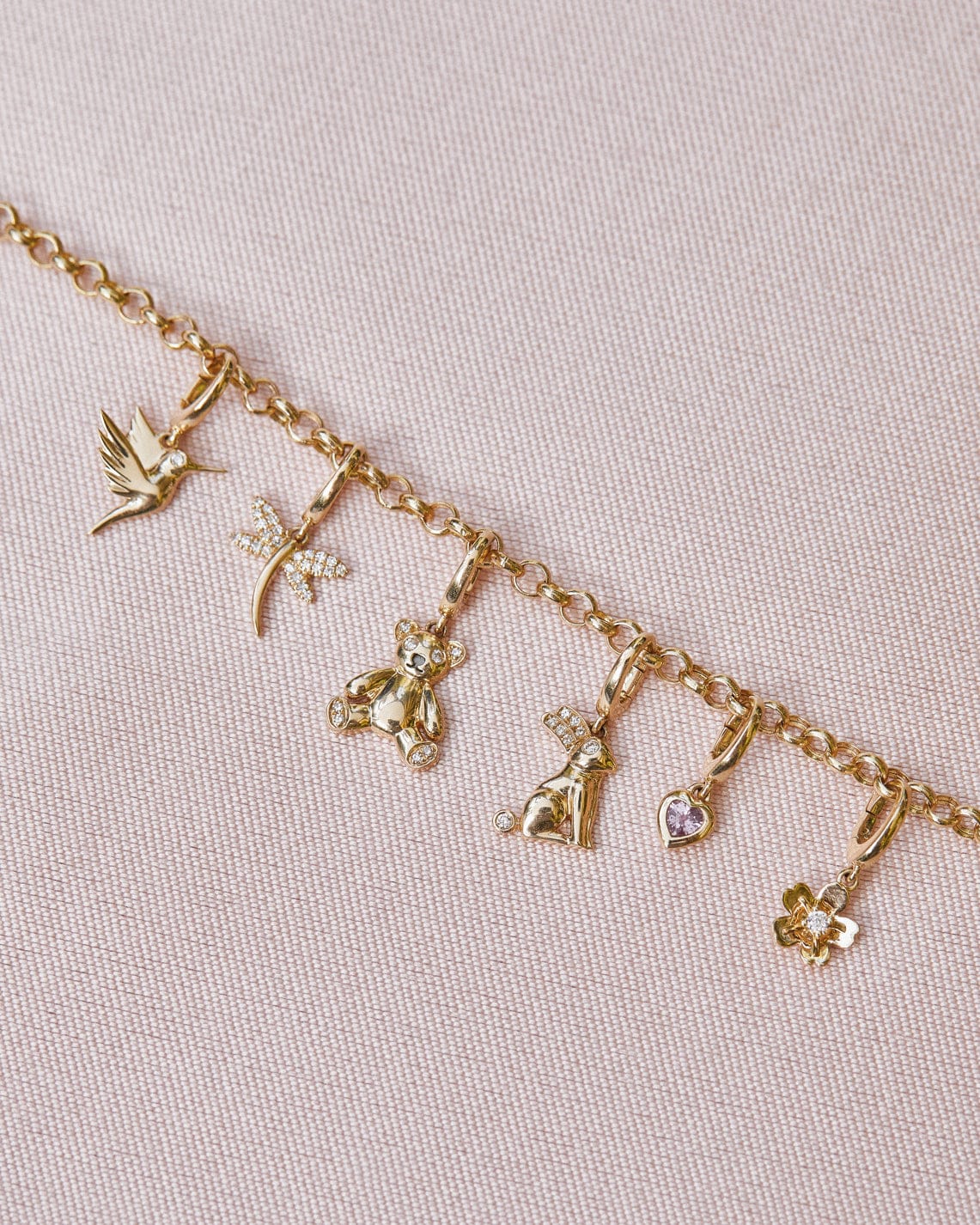 EF COLLECTION CHARMS 14k Yellow Gold Diamond Bunny Clip Charm