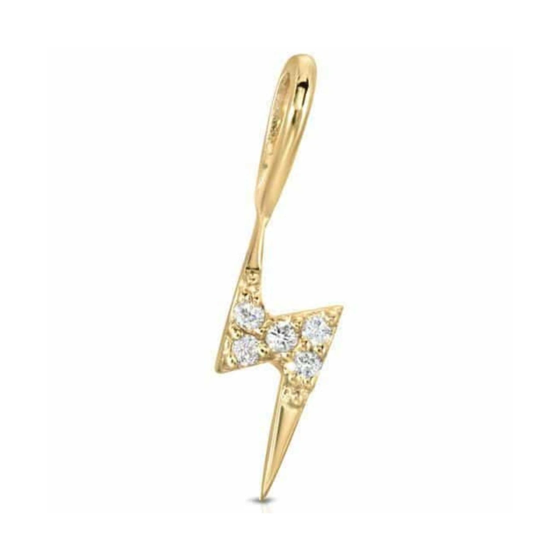 CLA CHARMS Diamond Gold Lightning Bolt Charm