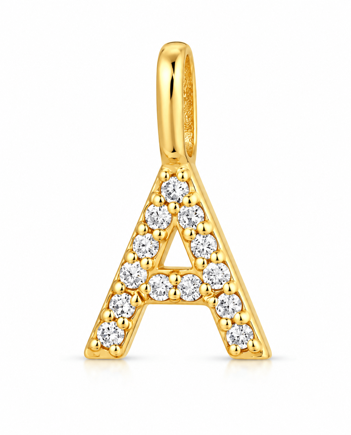 CLA CHARMS A Diamond Letter Initial Gold Charms