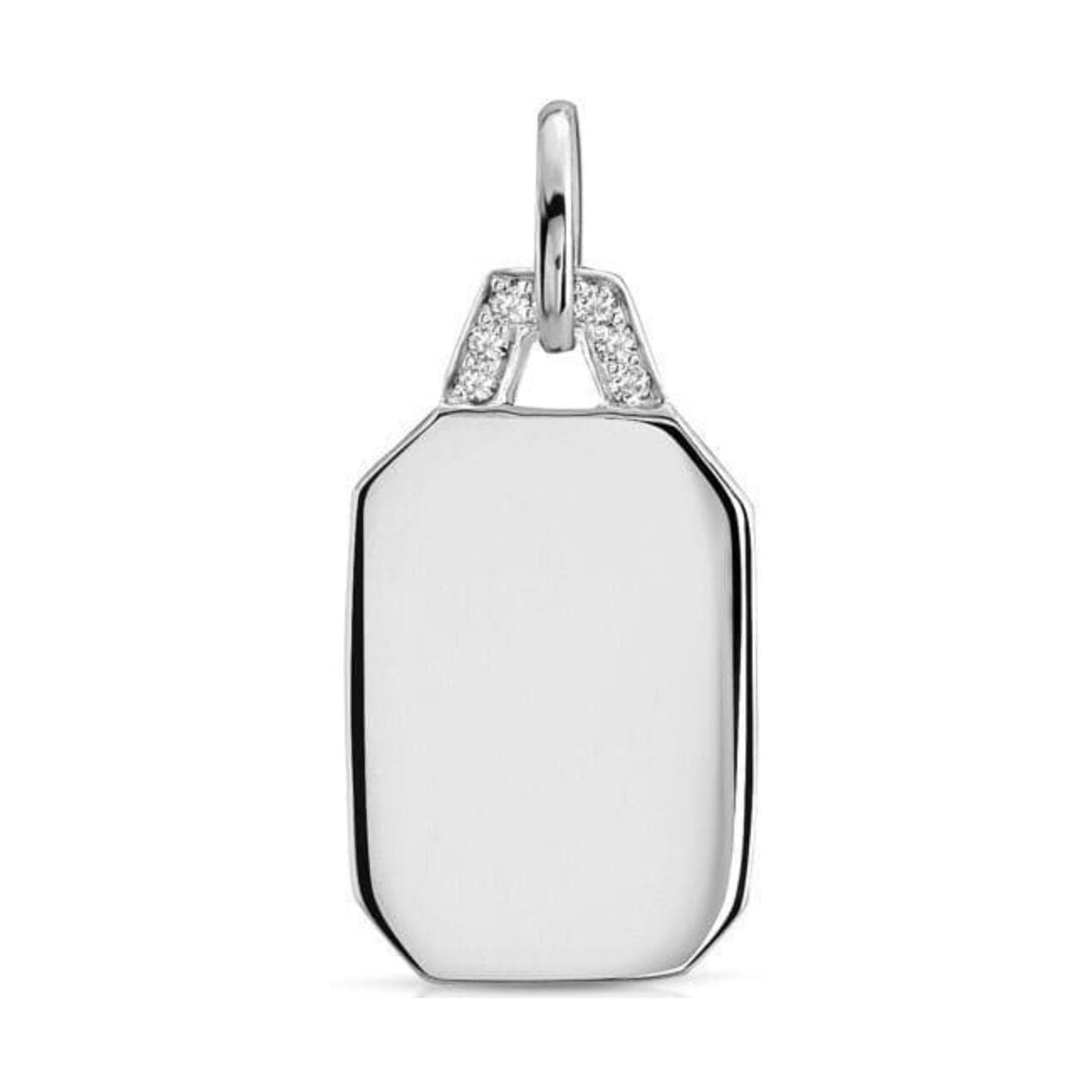CLA CHARMS Diamond Rectangle Dog Tag Charm