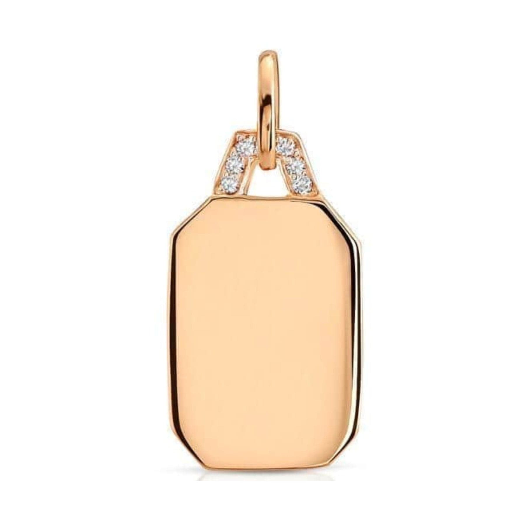 CLA CHARMS Diamond Rectangle Dog Tag Charm