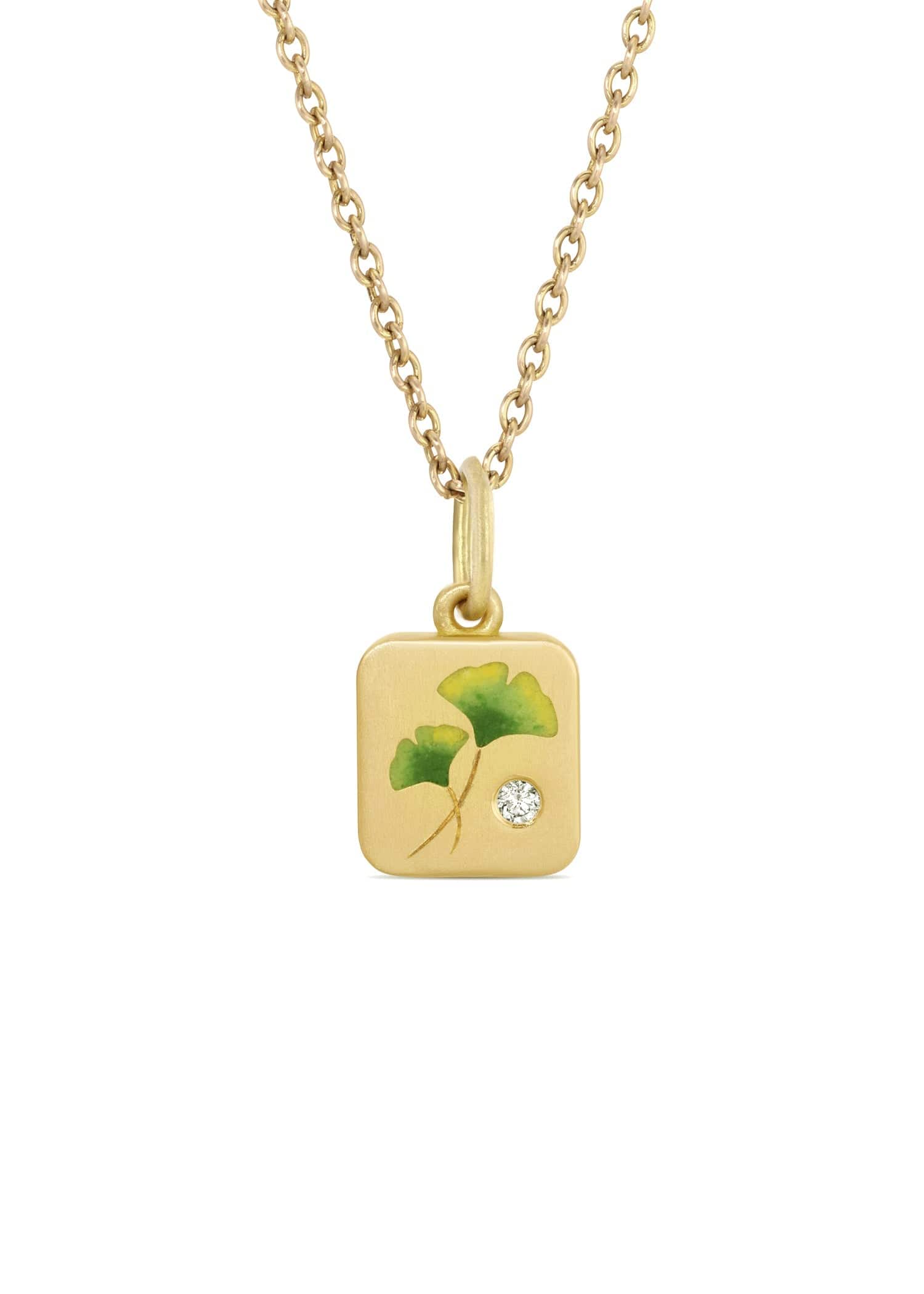 Gwen Barba CHARMS Ginkgo Tile Pendant