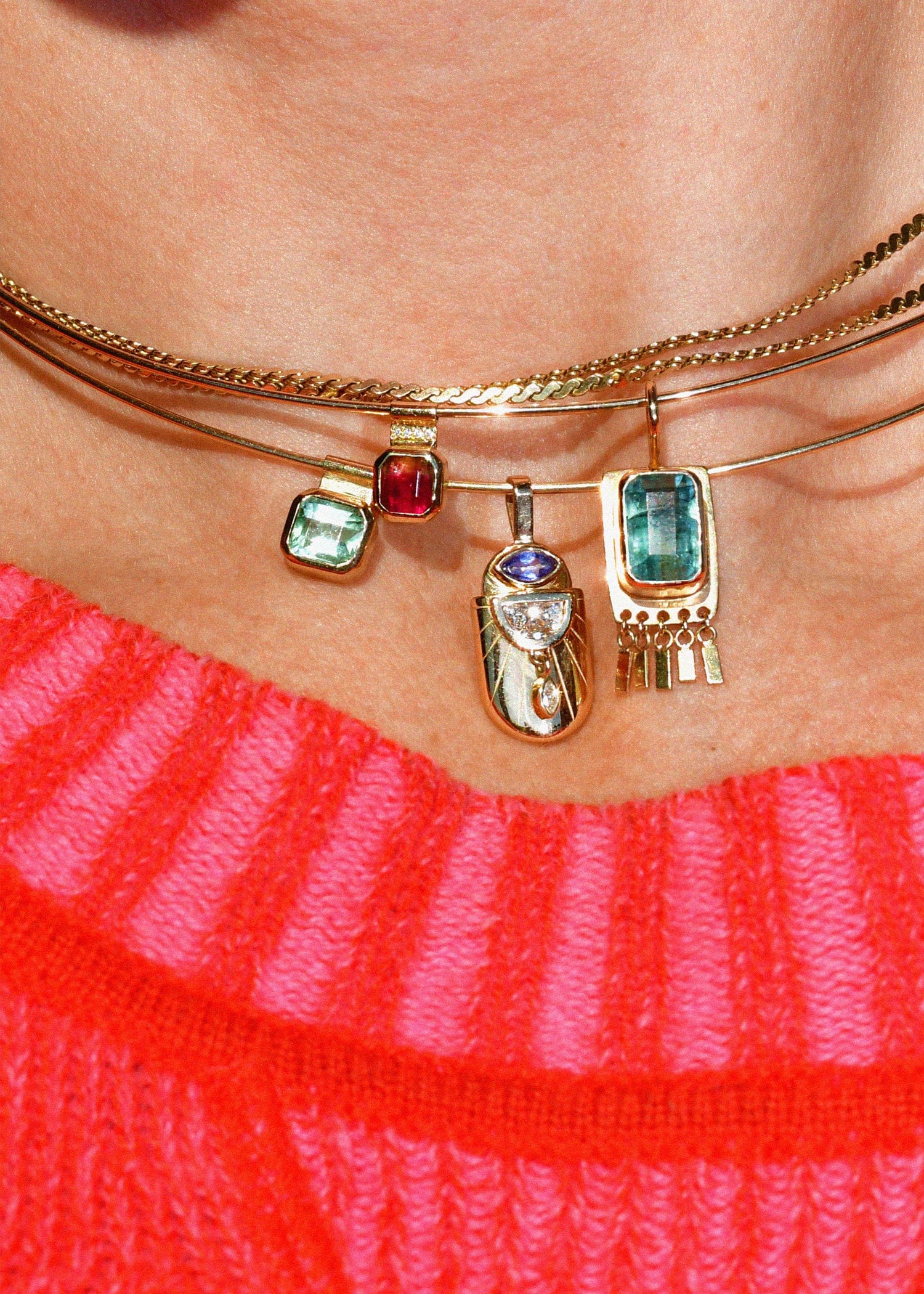 christinamagdolna CHARMS Golden Scarab Amulet • Tanzanite & Diamond Pendant