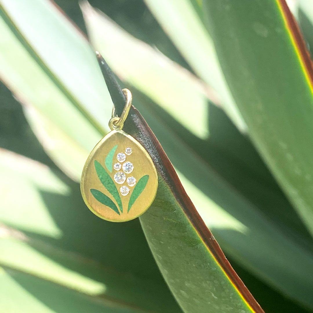 Gwen Barba CHARMS Lily of the Valley Enamel Pendant