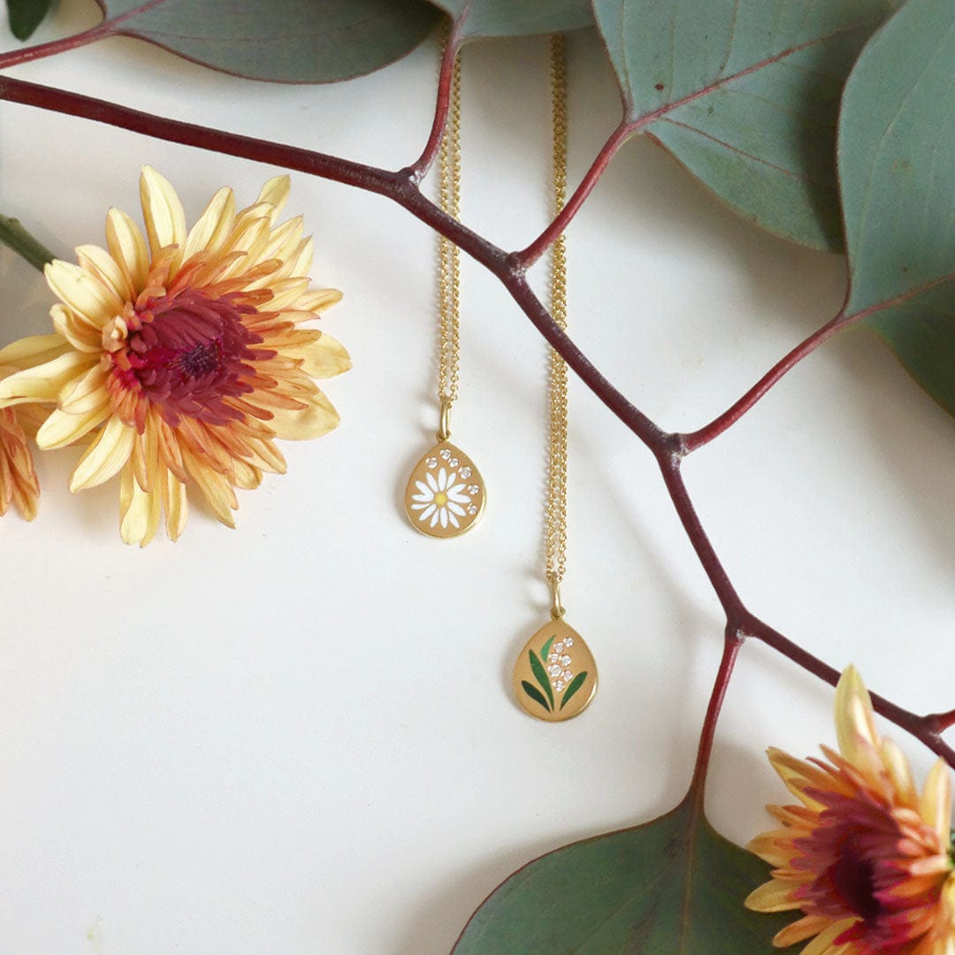Gwen Barba CHARMS Lily of the Valley Enamel Pendant