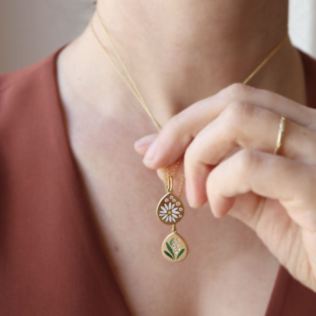 Gwen Barba CHARMS Lily of the Valley Enamel Pendant