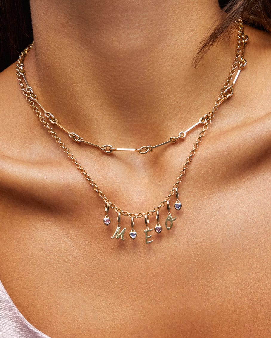 EF COLLECTION CHARMS 14k Yellow Gold Mini Blue Sapphire Heart Clip Charm