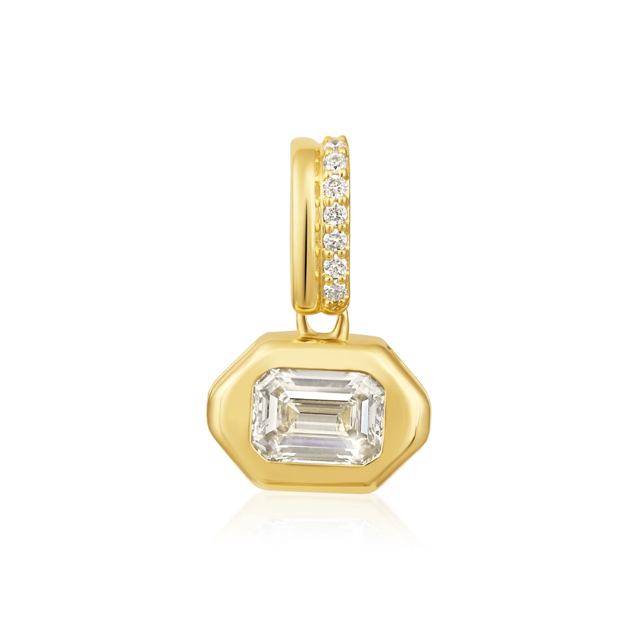 Curated Los Angeles CHARMS Natural Diamond Emerald Shield Charm Pendant