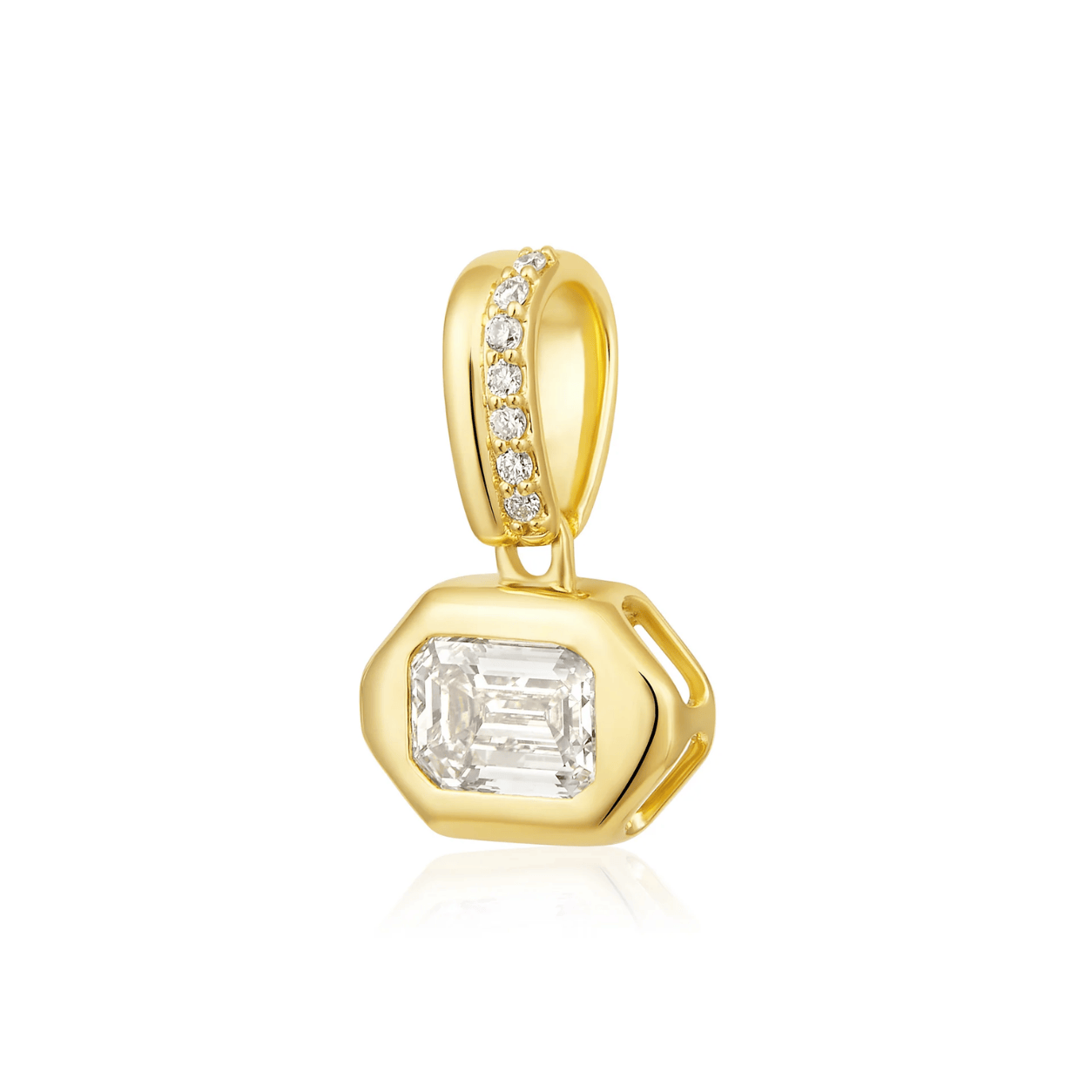 Curated Los Angeles CHARMS Natural Diamond Emerald Shield Charm Pendant