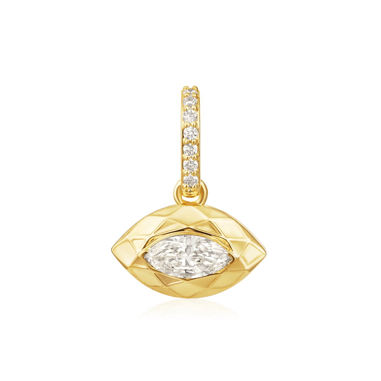 Curated Los Angeles CHARMS Natural Diamond Marquise Quilted Charm Pendant