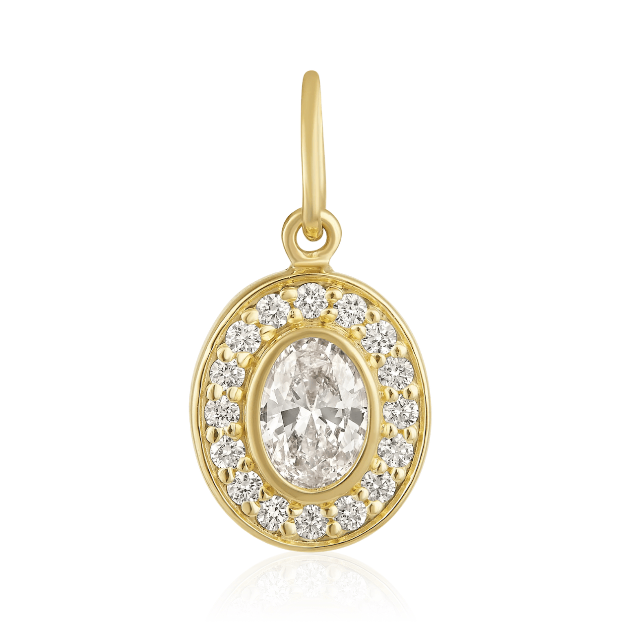 Curated Los Angeles CHARMS Natural Diamond Oval Halo Pendant Charm