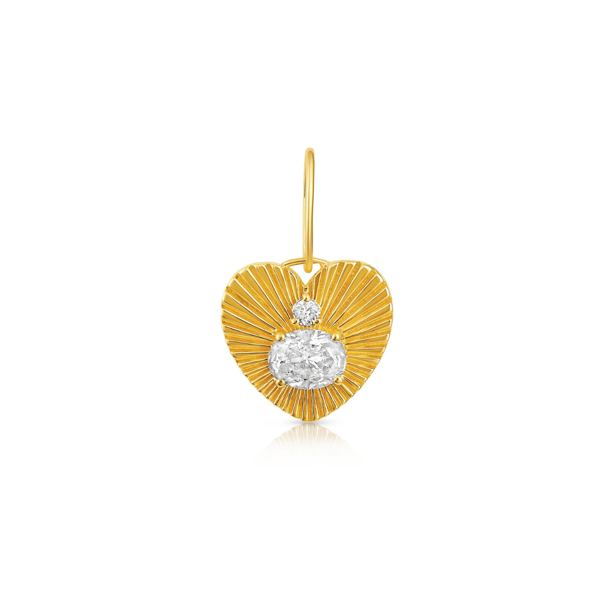 Curated Los Angeles CHARMS Natural Diamond Oval Heart Charm Pendant