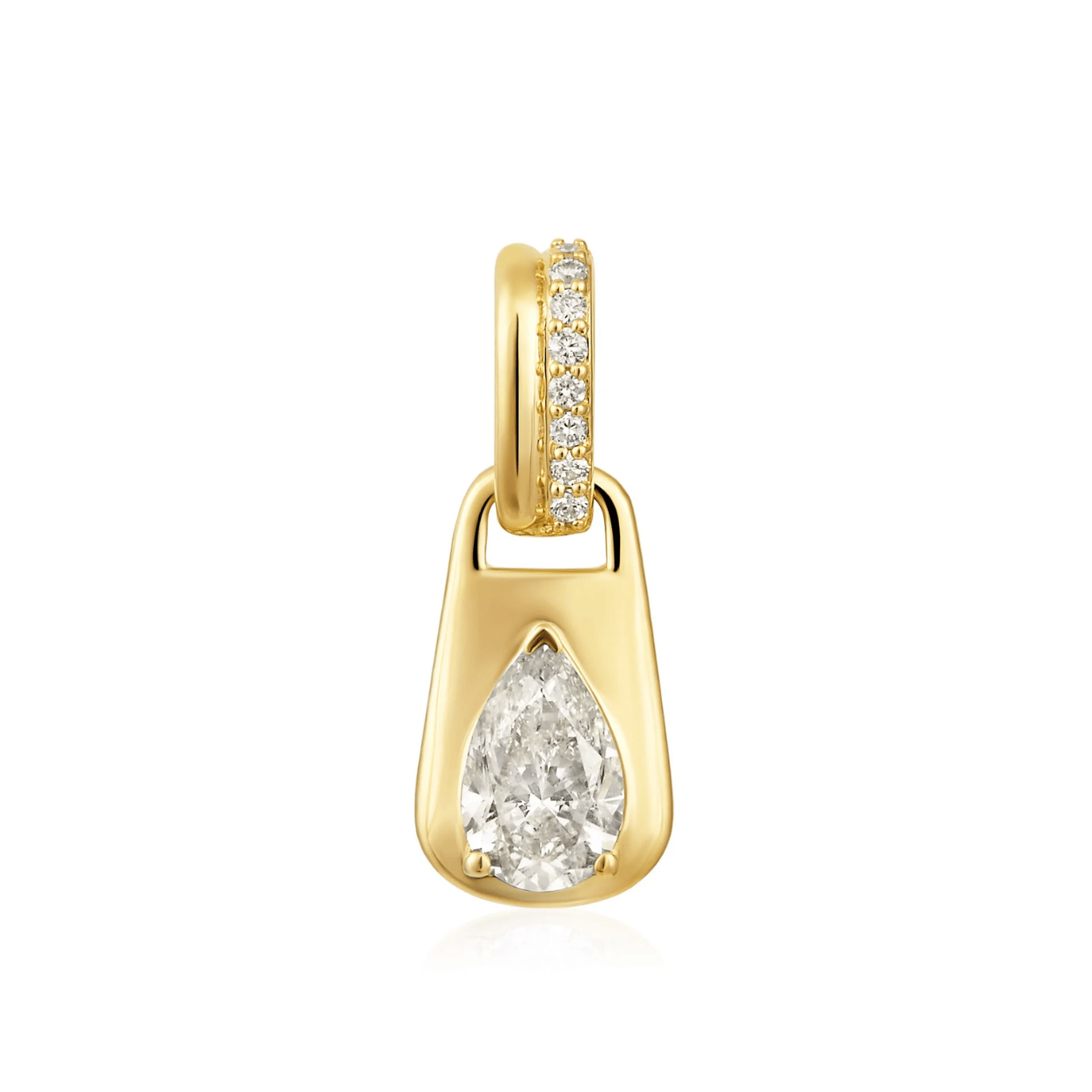 Curated Los Angeles CHARMS Natural Diamond Pear Pave Charm Pendant