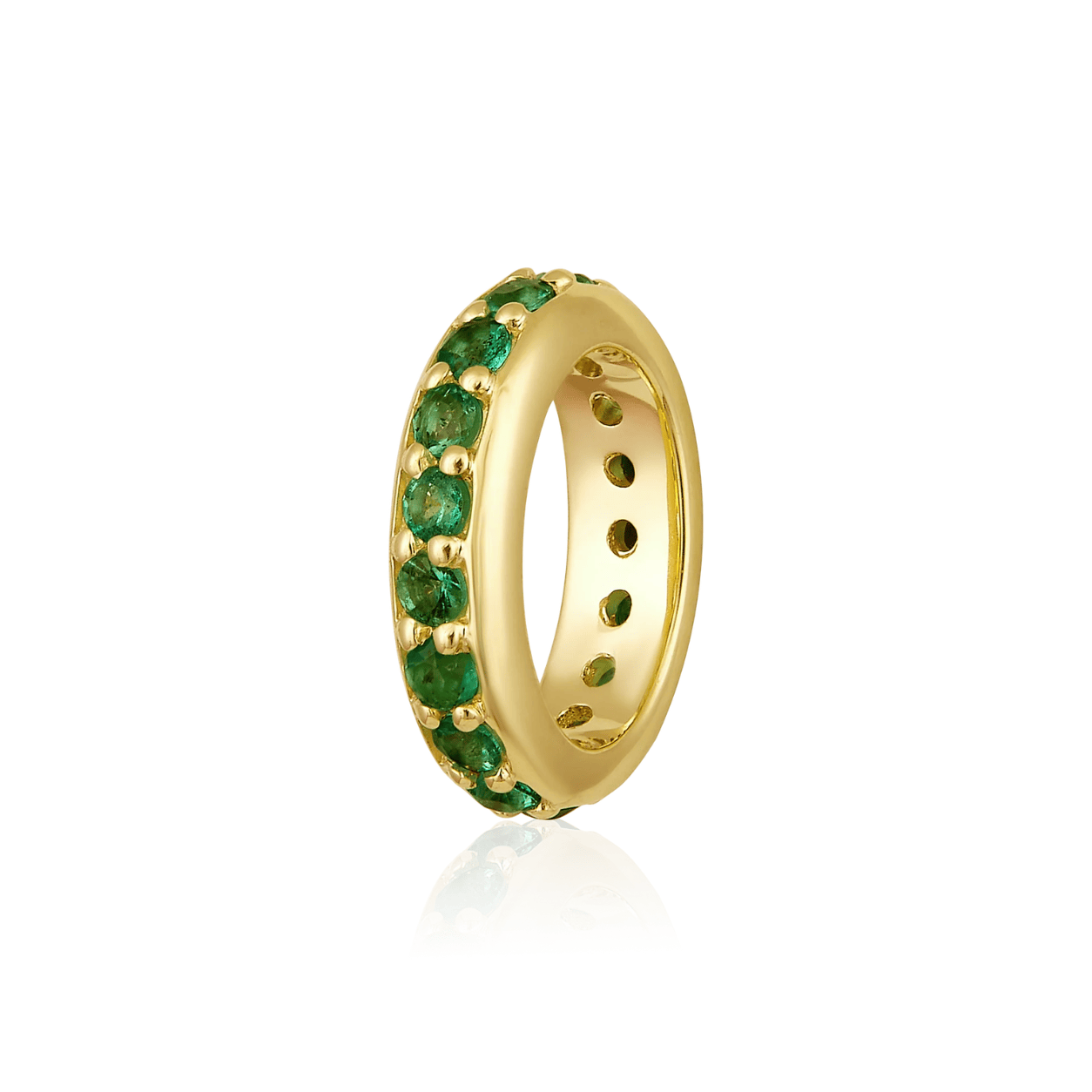 Curated Los Angeles CHARMS Natural Emerald Eternity Bead Pendant Charm