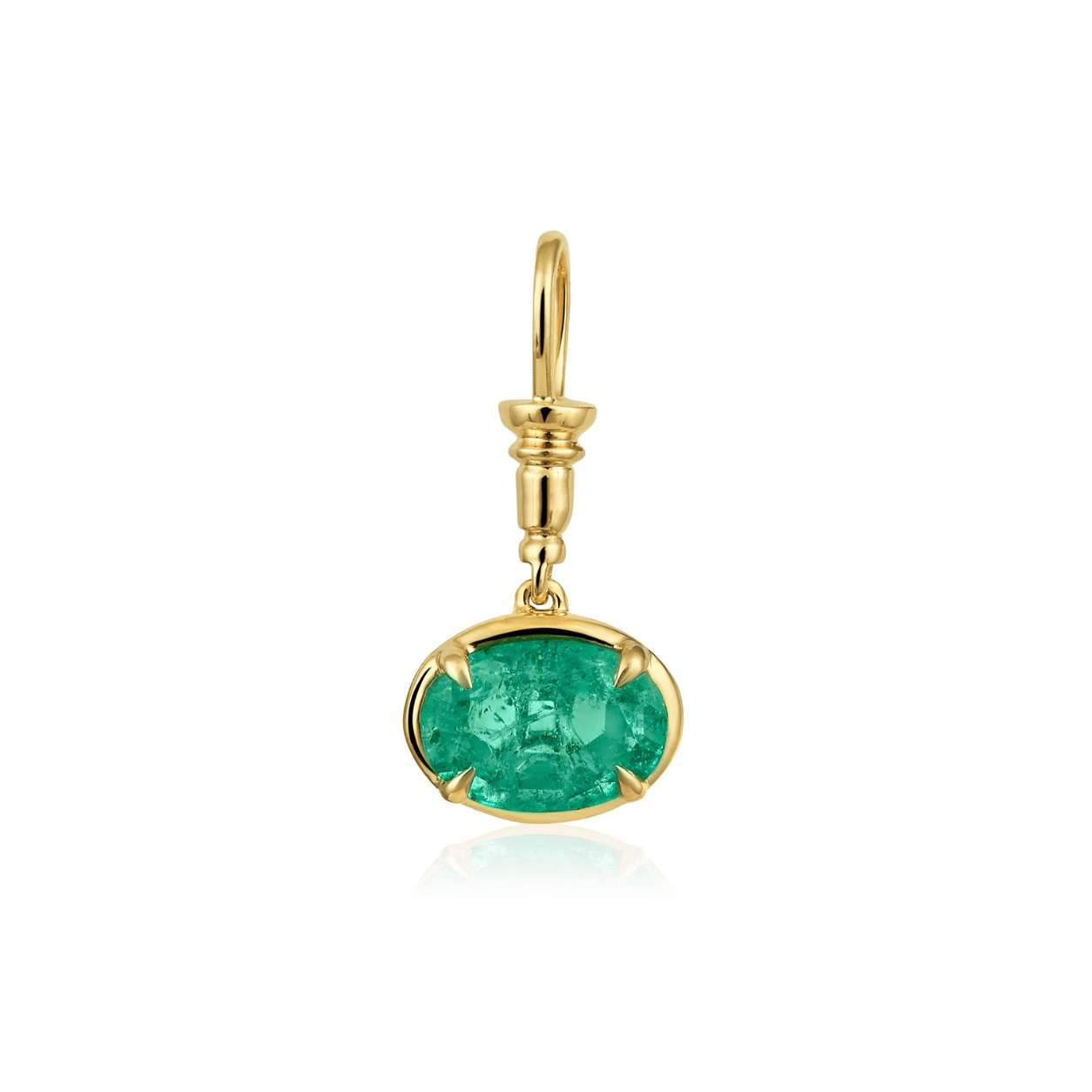Curated Los Angeles CHARMS Oval Column Drop Claw Charm Pendant