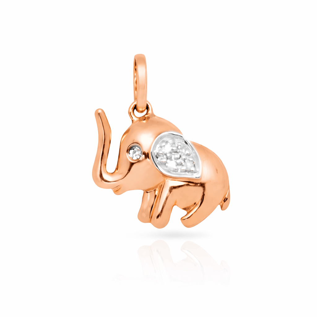 Curated Los Angeles Charms & Pendants 14K Gold Diamond Elephant Charm Dainty Animal Pendant