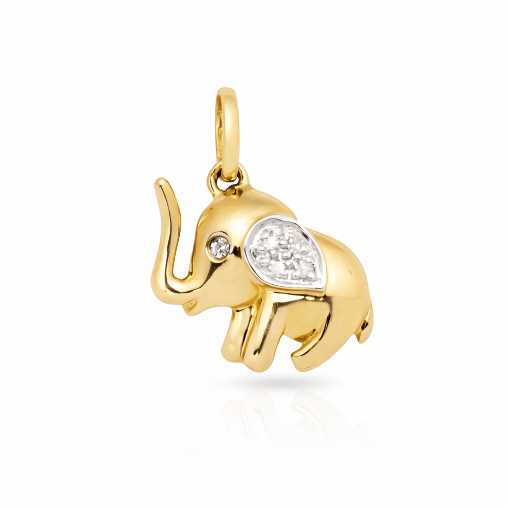 Curated Los Angeles Charms & Pendants 14K Gold Diamond Elephant Charm Dainty Animal Pendant