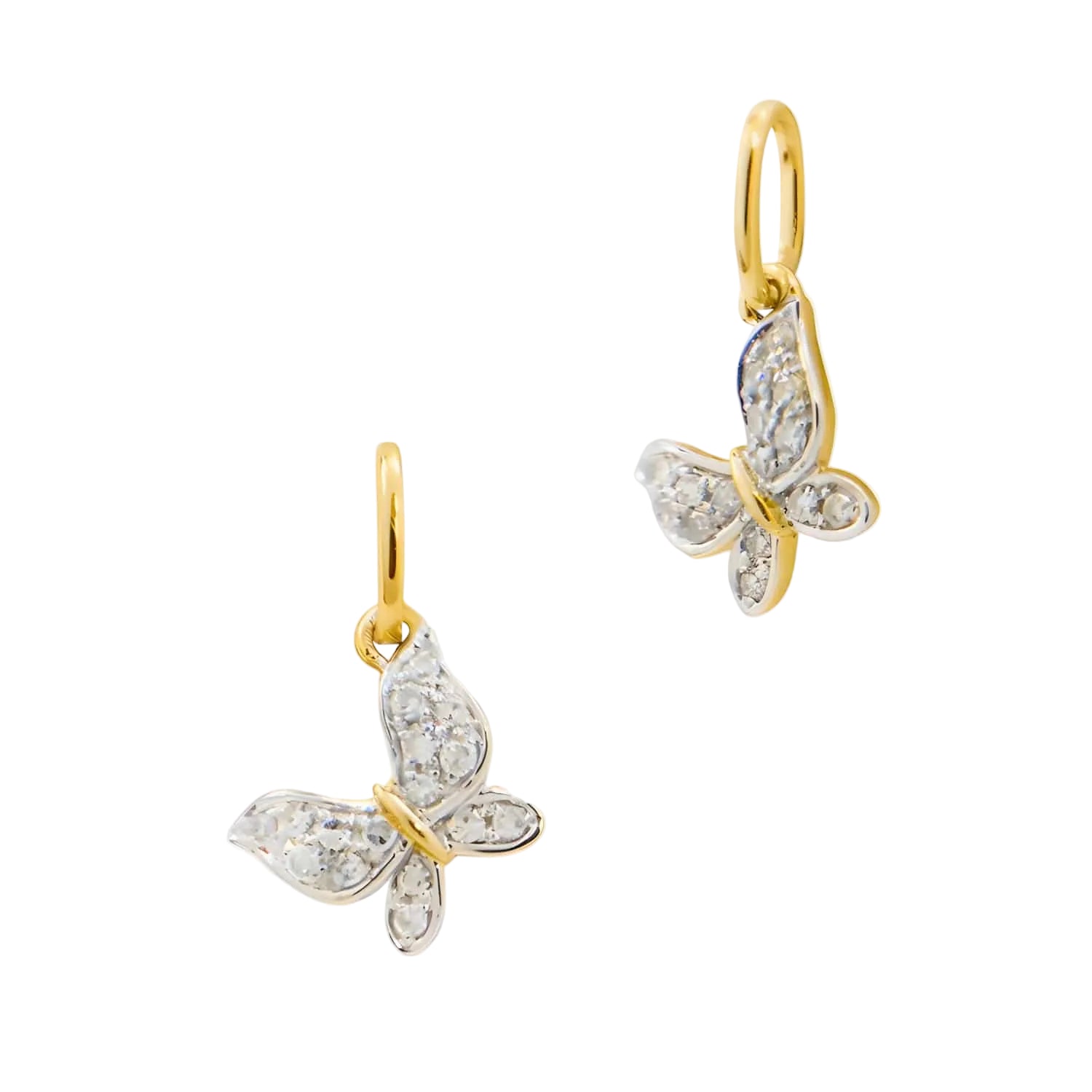Curated Los Angeles Charms & Pendants 14K Yellow Gold Diamond Butterfly Charm Dainty Pendant