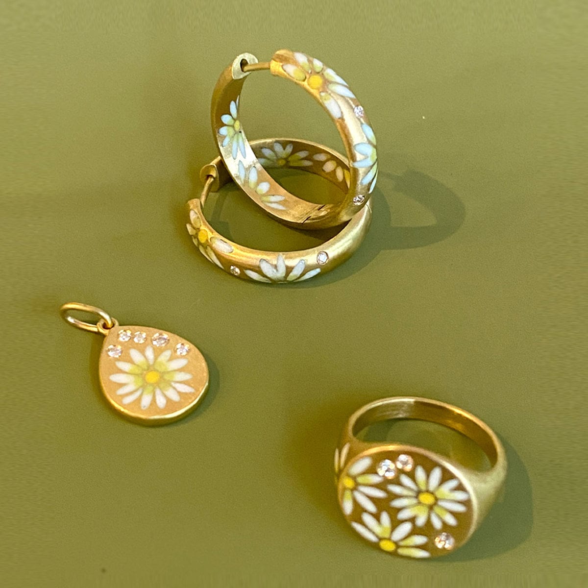 Gwen Barba Charms & Pendants Daisy Enamel Pendant
