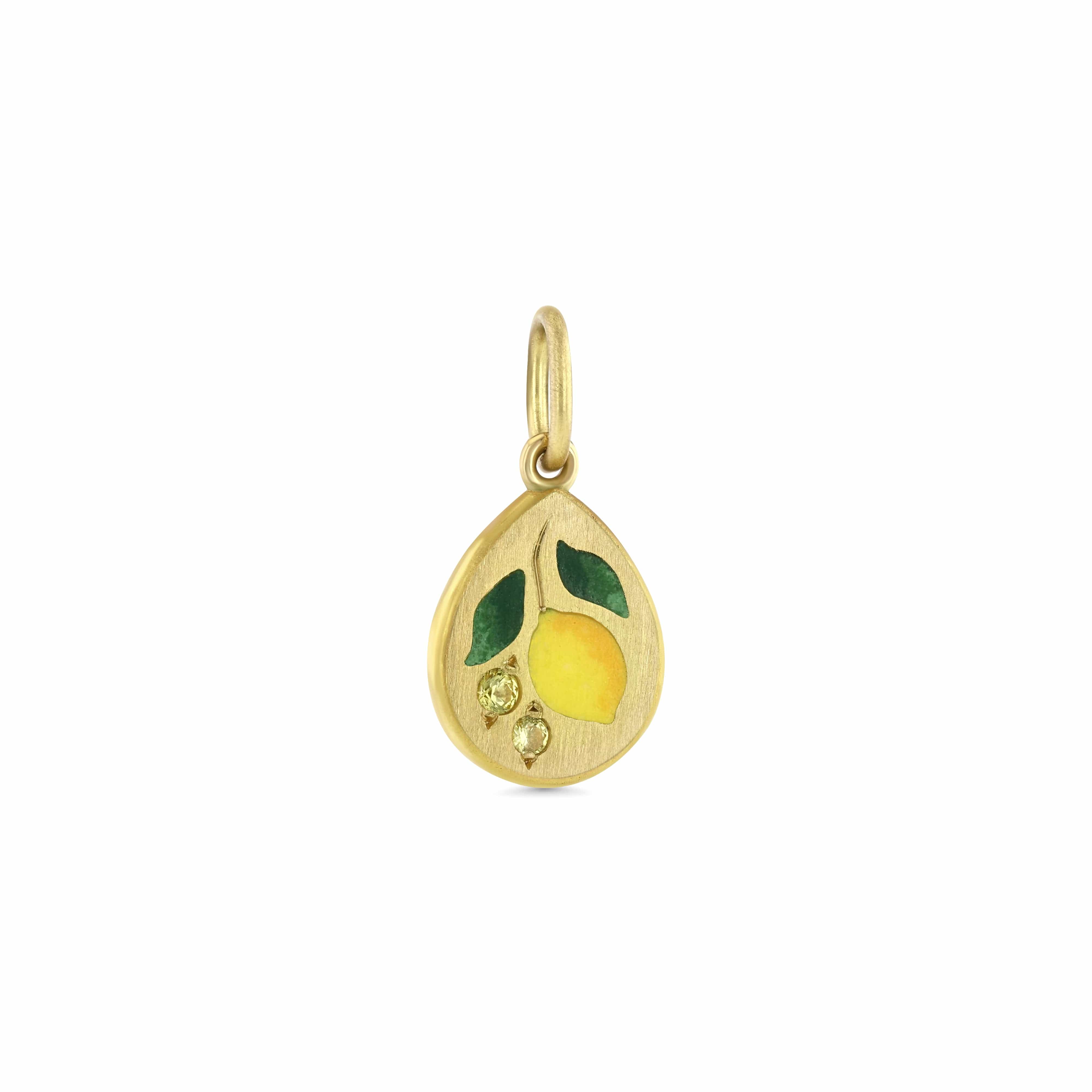 Gwen Barba Charms & Pendants Lemon Enamel Pendant