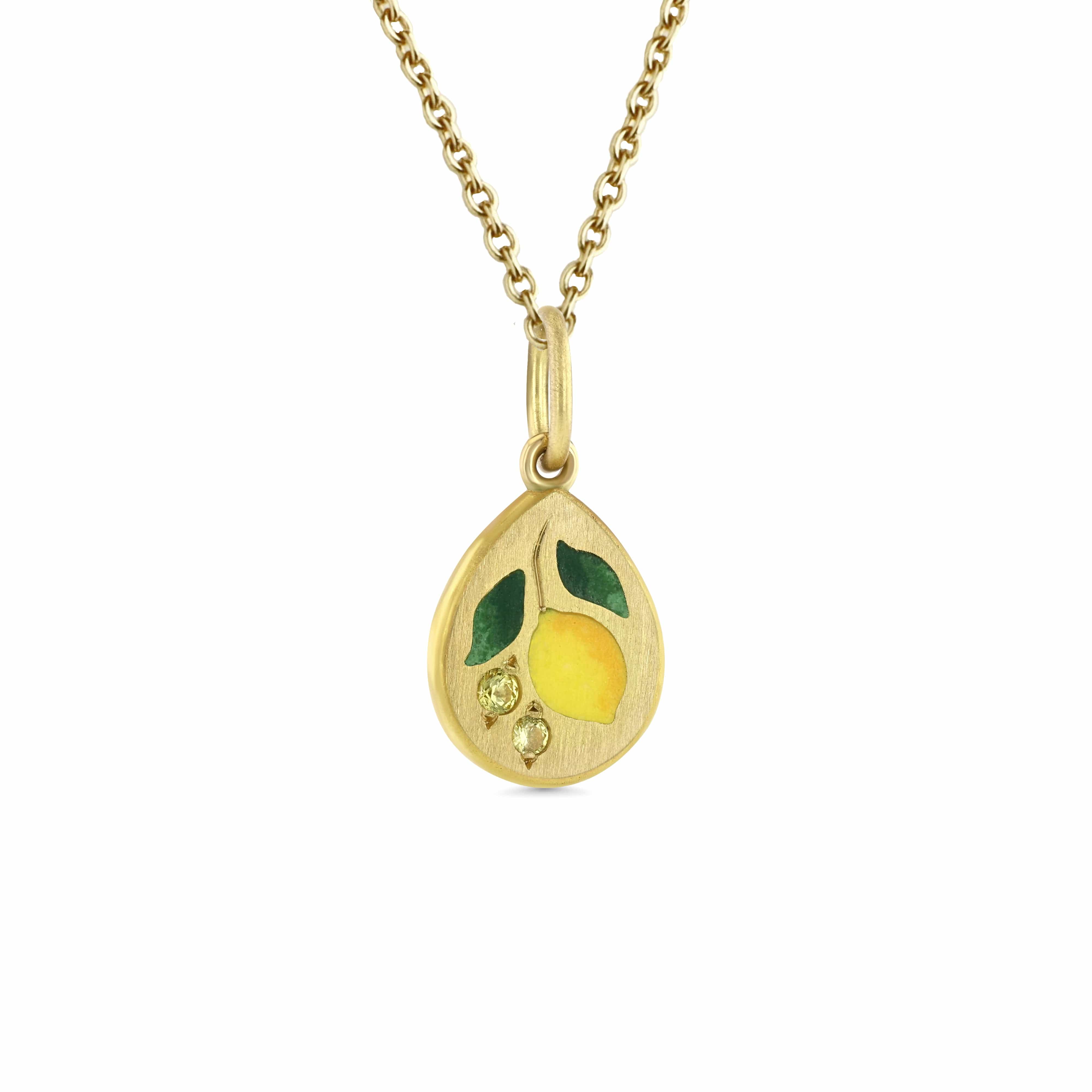 Gwen Barba Charms & Pendants Lemon Enamel Pendant