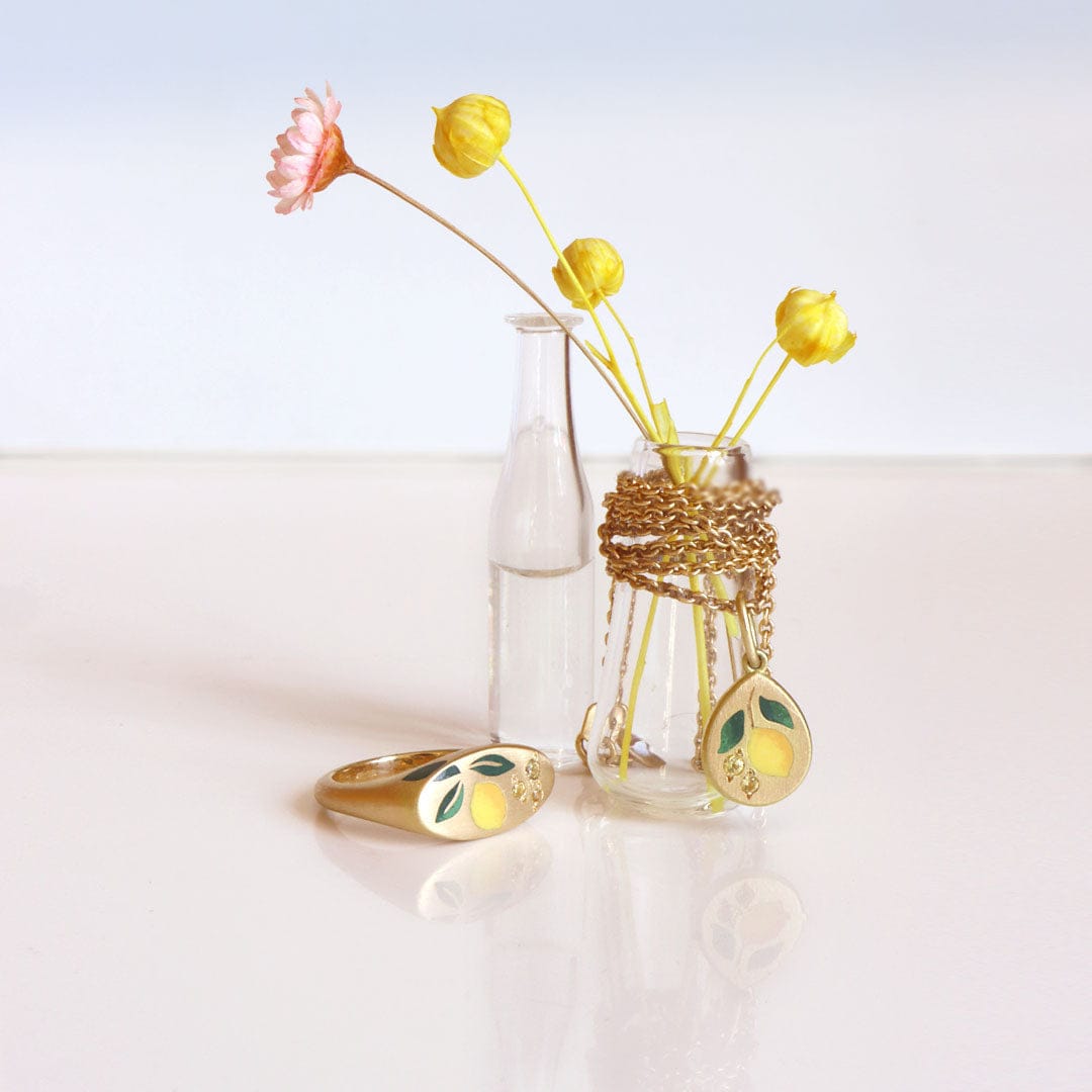Gwen Barba Charms & Pendants Lemon Enamel Pendant