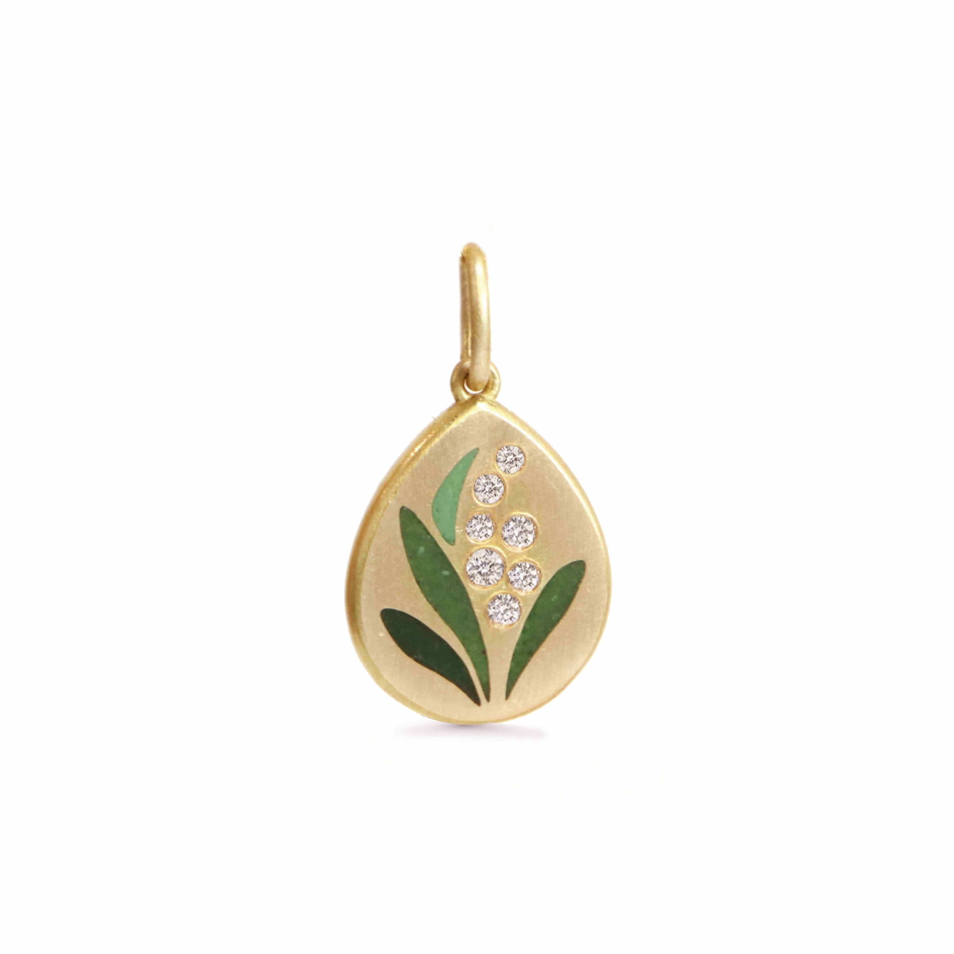 Gwen Barba Charms & Pendants Lily of the Valley Enamel Pendant