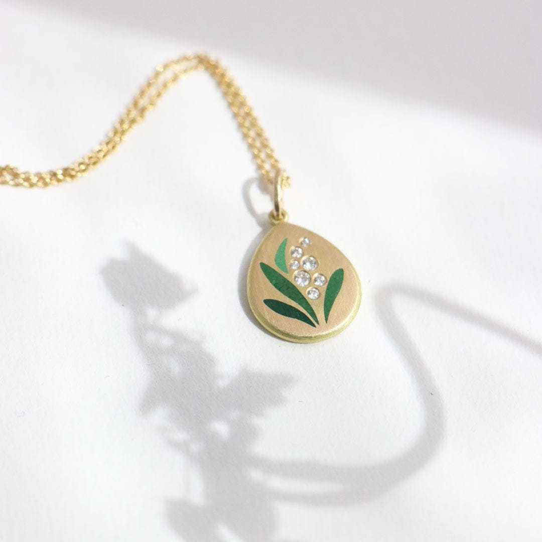 Gwen Barba Charms & Pendants Lily of the Valley Enamel Pendant