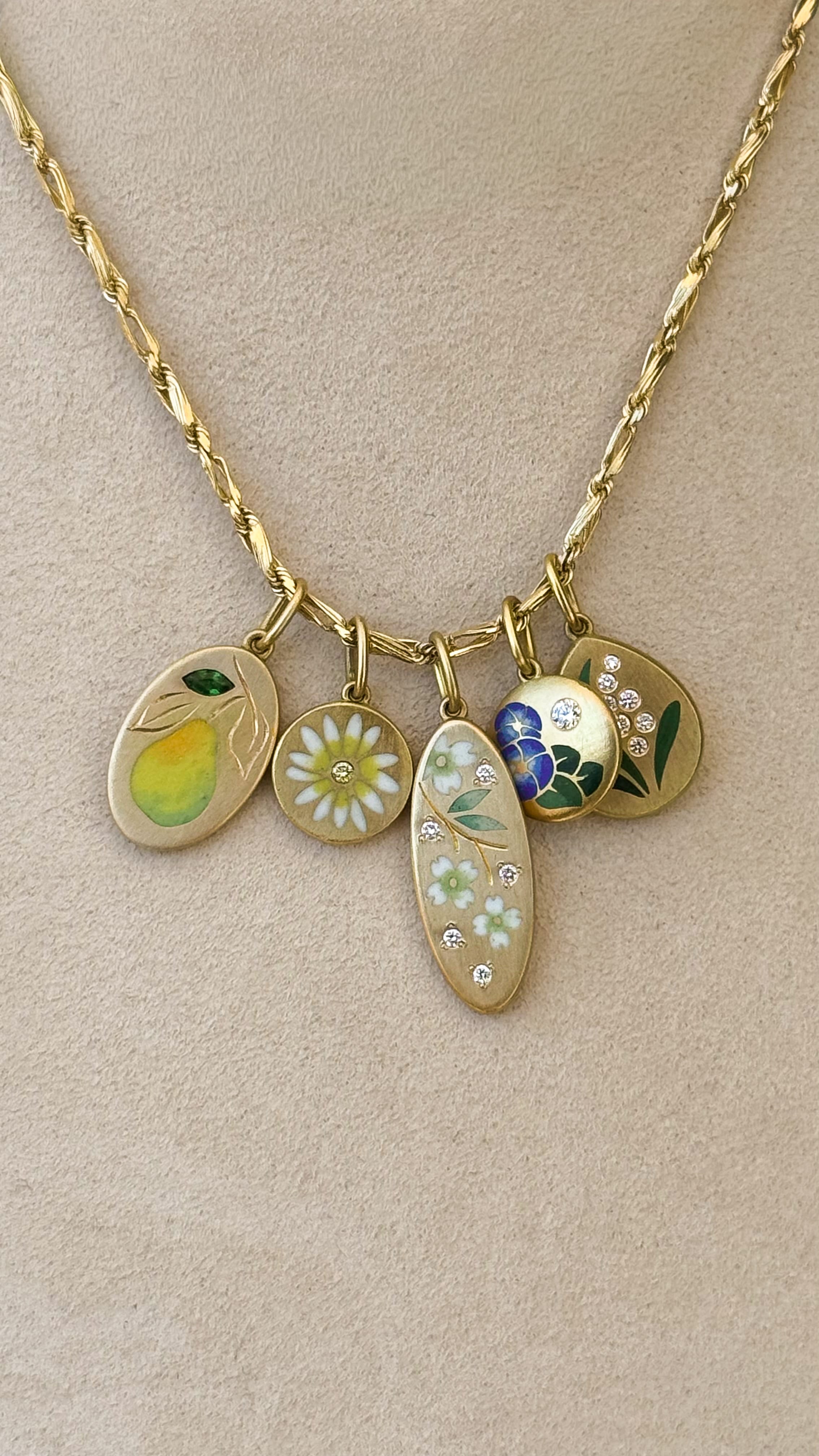 Gwen Barba Charms & Pendants Lily of the Valley Enamel Pendant