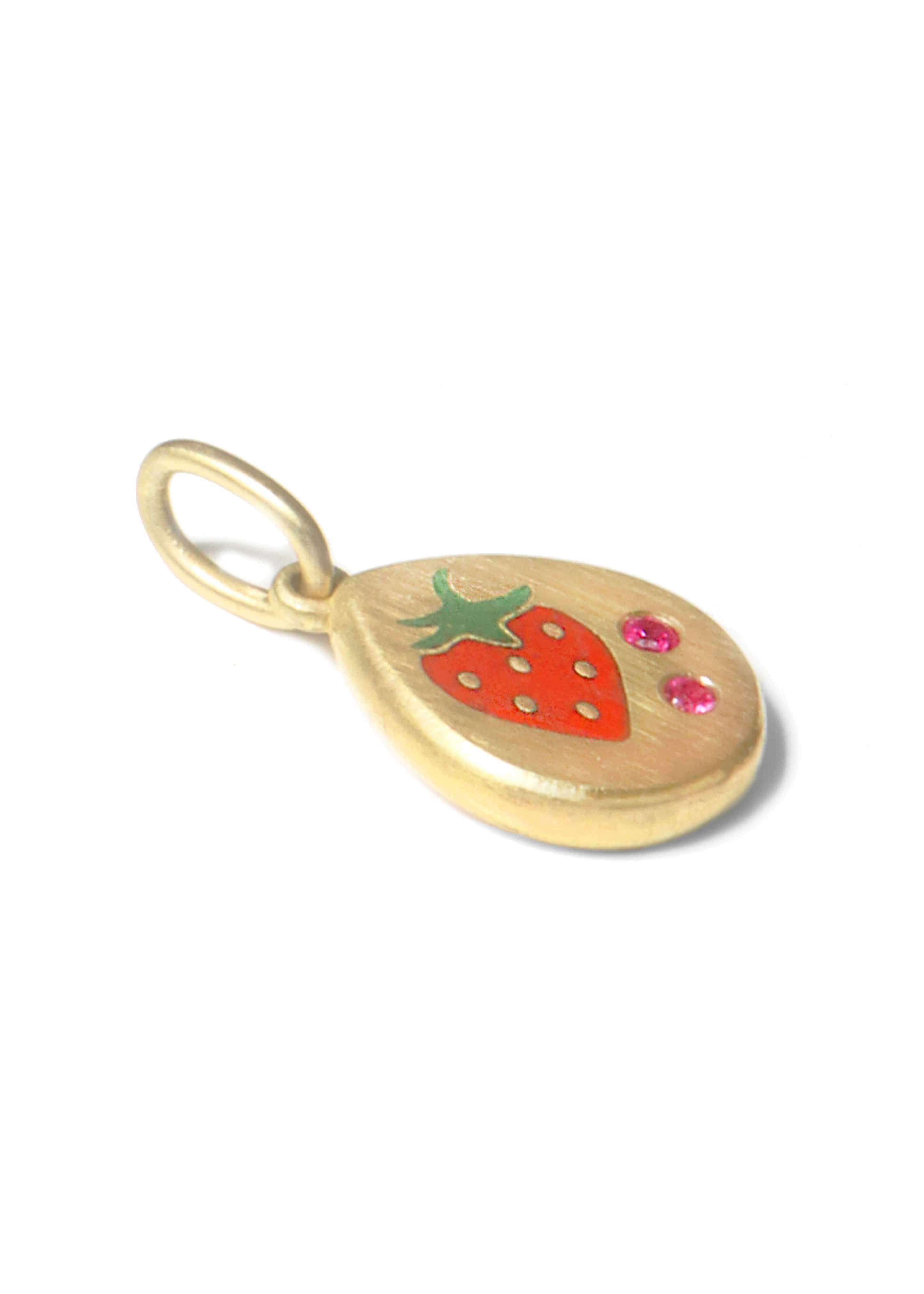 Gwen Barba Charms & Pendants Strawberry Enamel Pendant