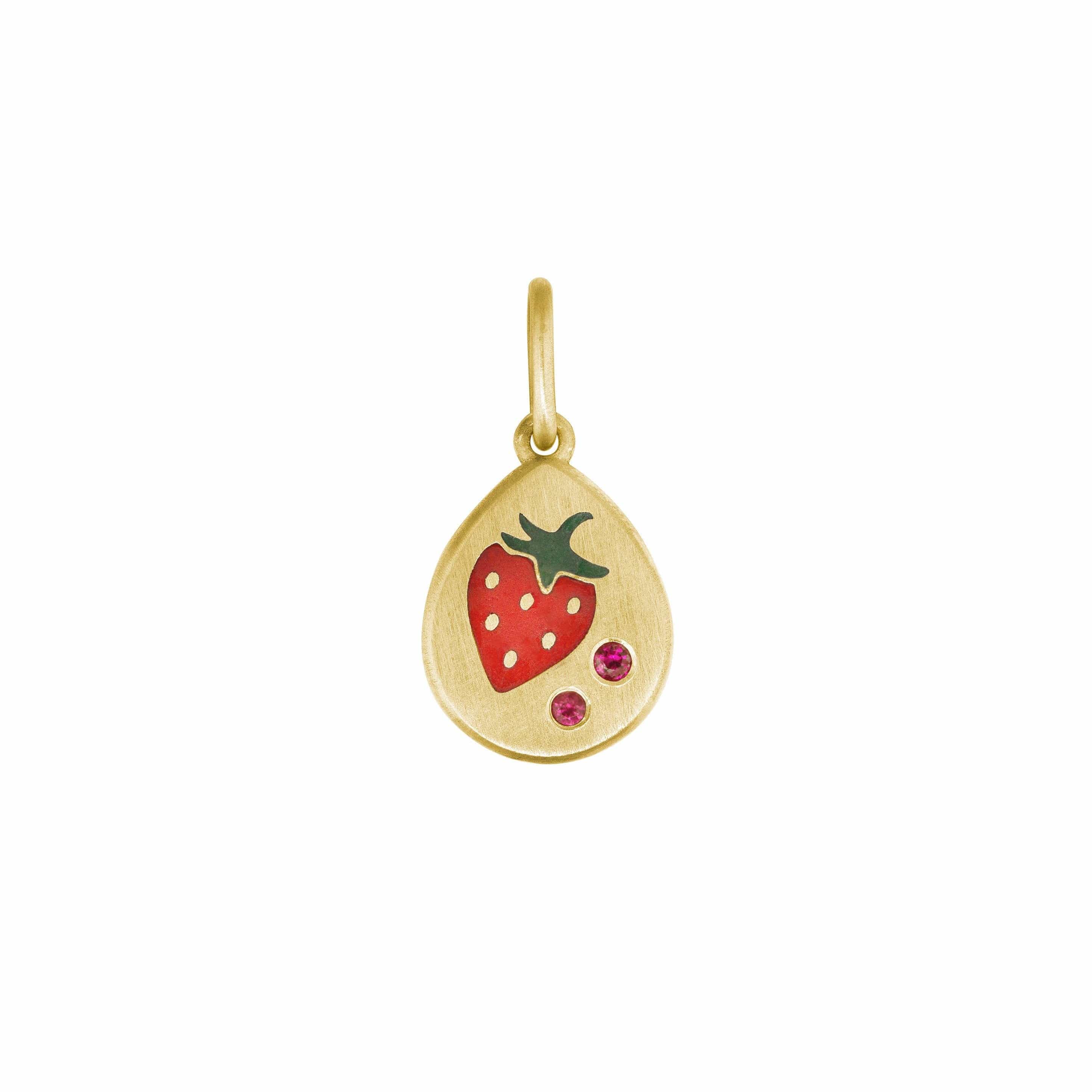 Gwen Barba Charms & Pendants Strawberry Enamel Pendant