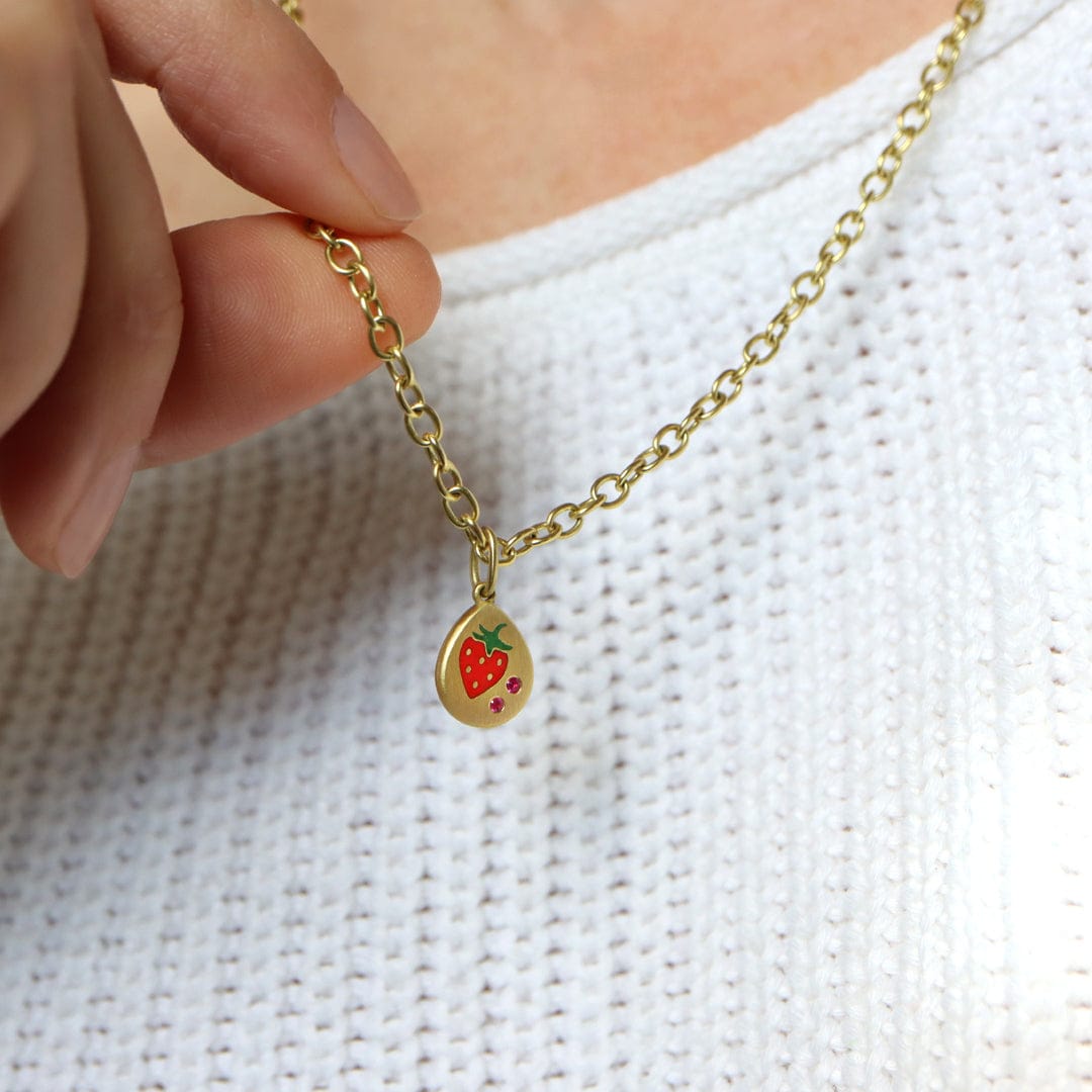 Gwen Barba Charms & Pendants Strawberry Enamel Pendant