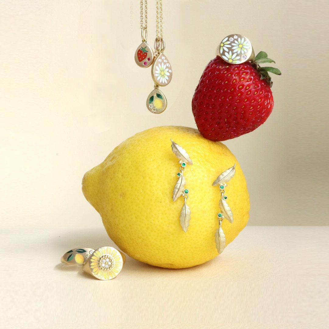 Gwen Barba Charms & Pendants Strawberry Enamel Pendant