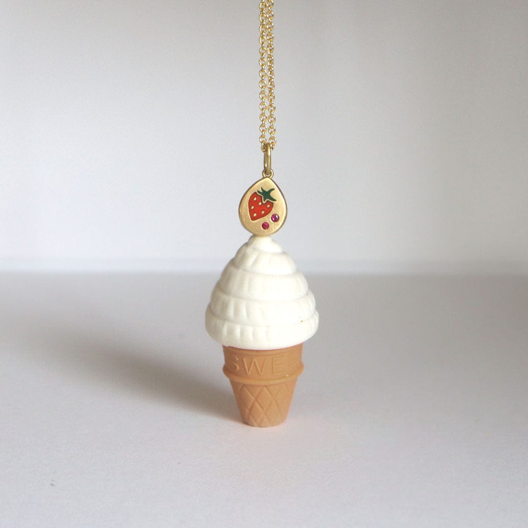 Gwen Barba Charms & Pendants Strawberry Enamel Pendant