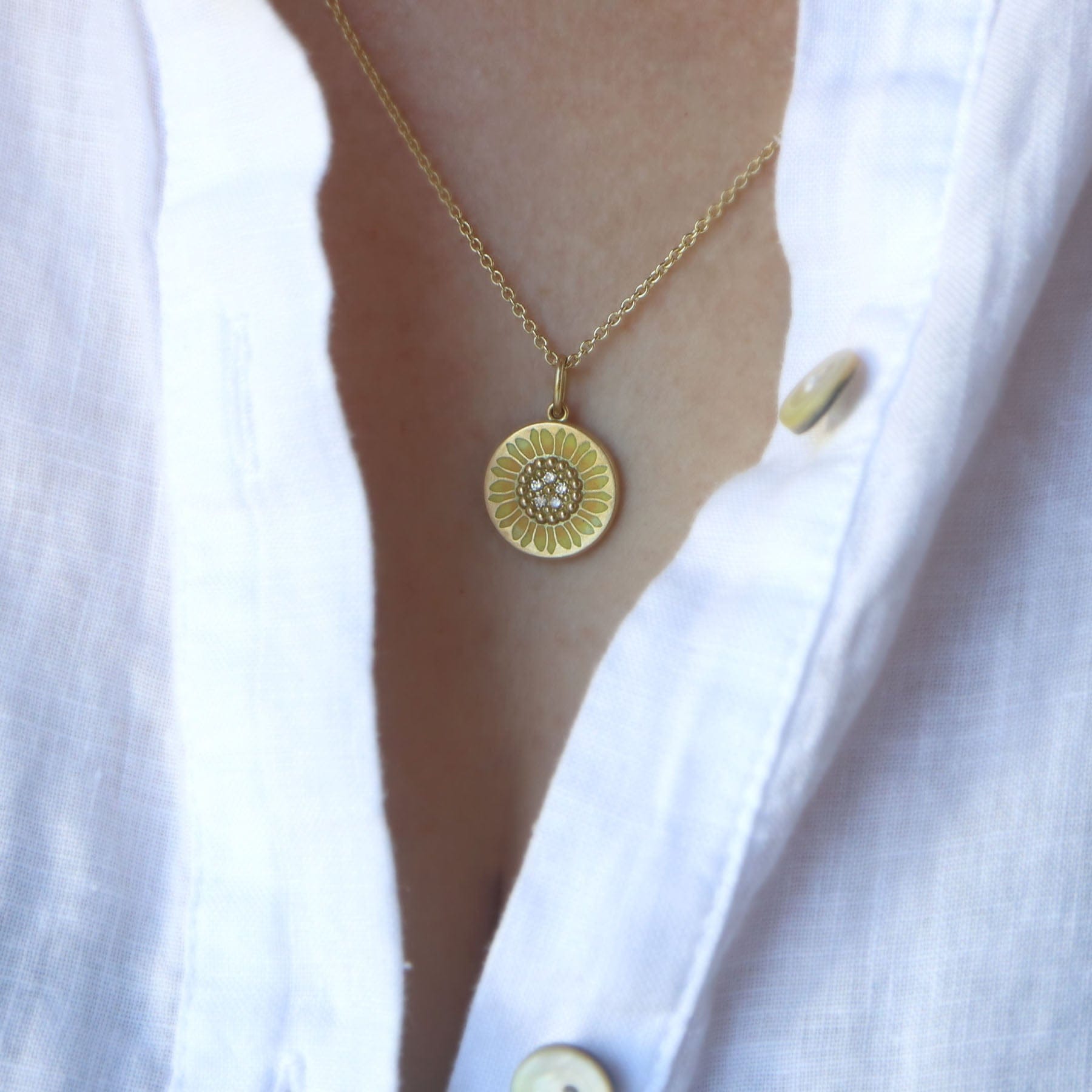 Gwen Barba Charms & Pendants Sunflower Pendant