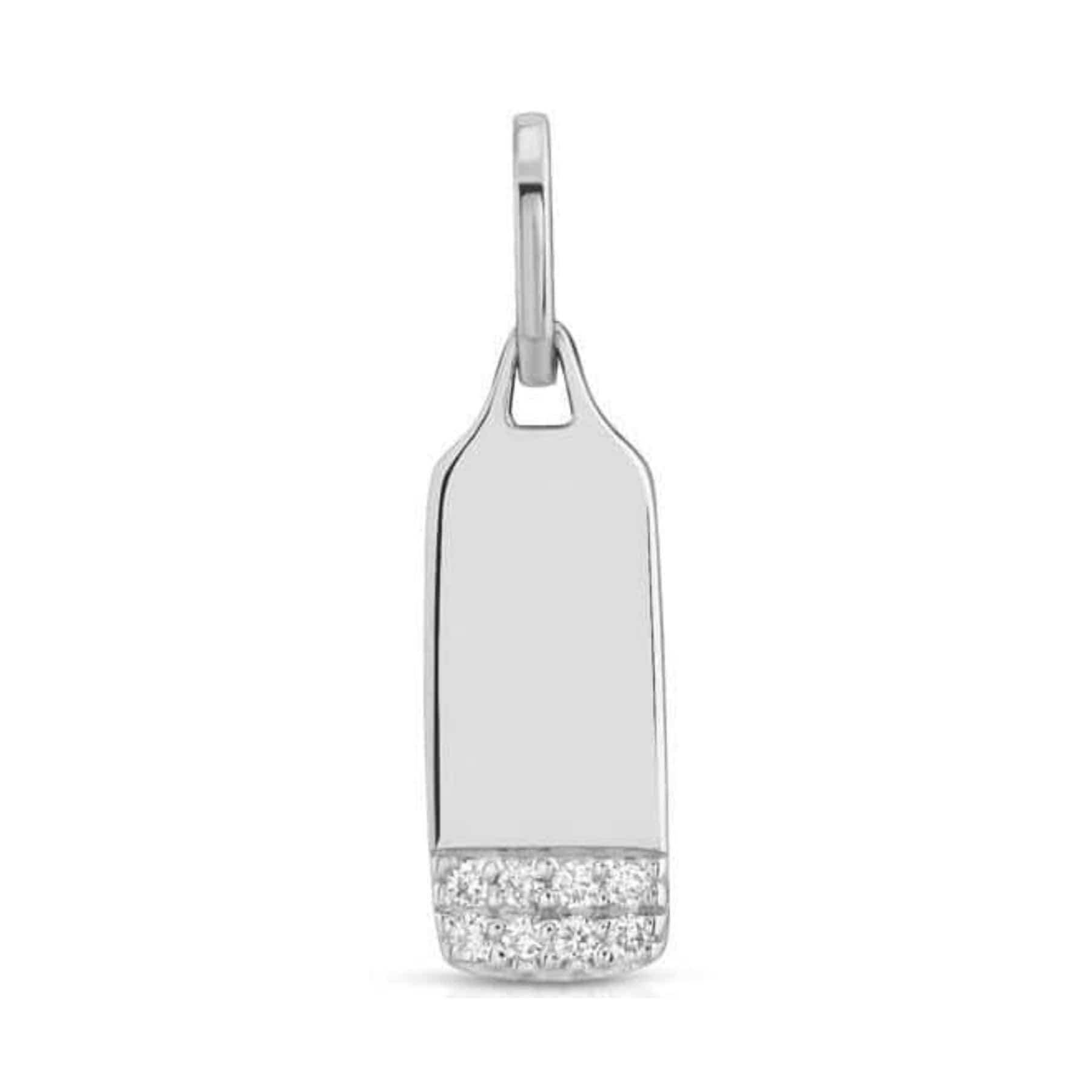 Curated Los Angeles CHARMS Petite Dog Tag Charm With Diamonds
