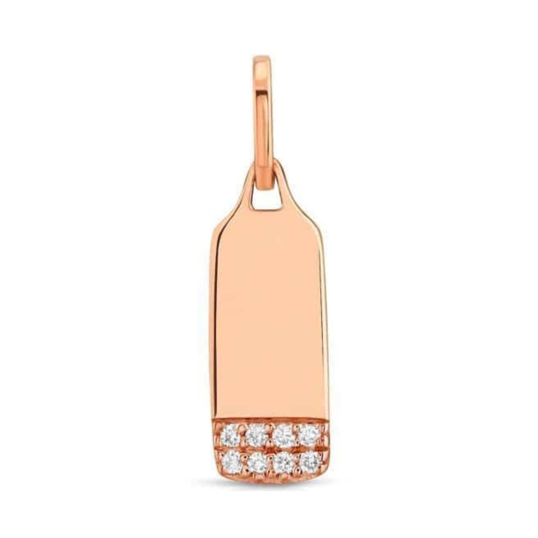 Curated Los Angeles CHARMS Petite Dog Tag Charm With Diamonds