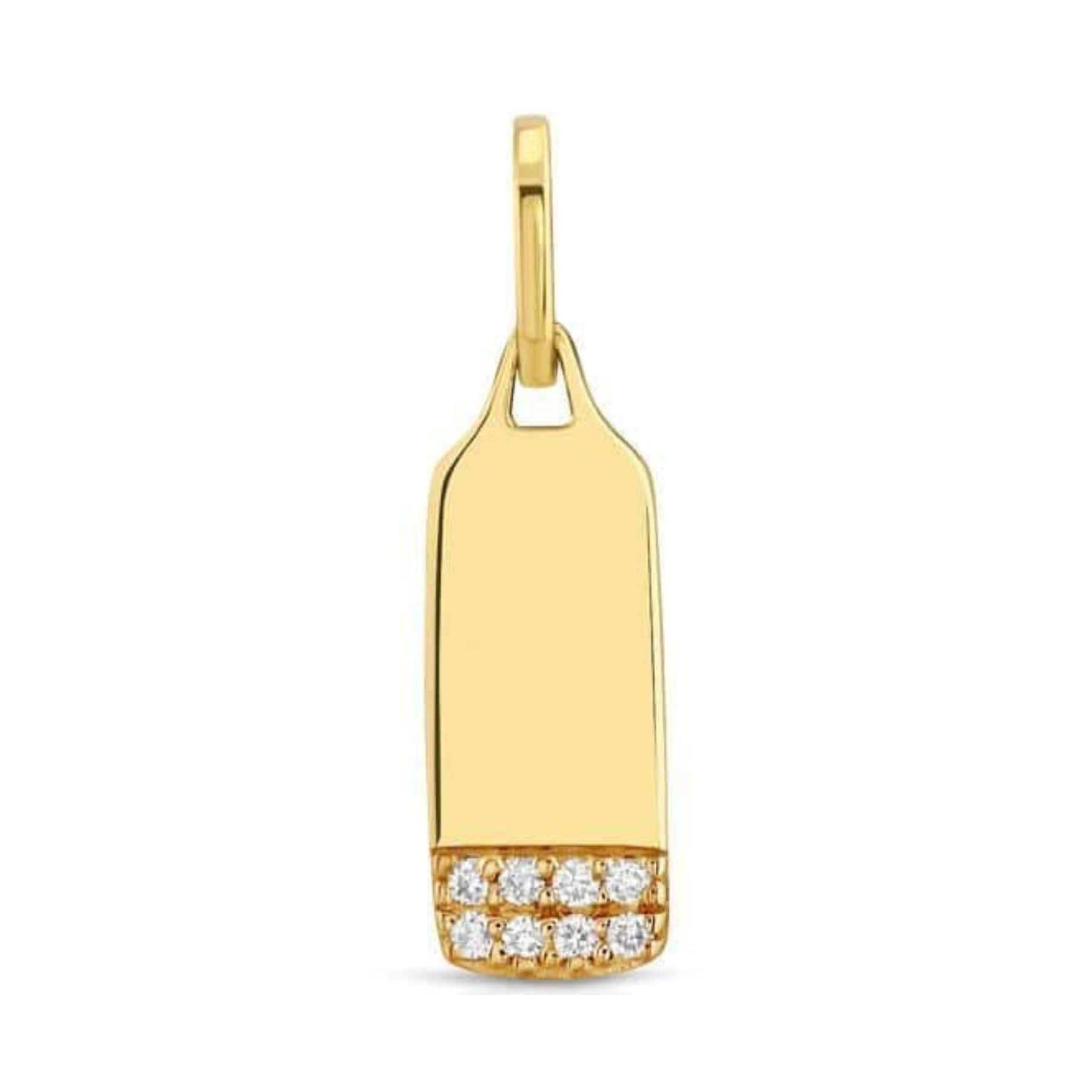 Curated Los Angeles CHARMS Petite Dog Tag Charm With Diamonds