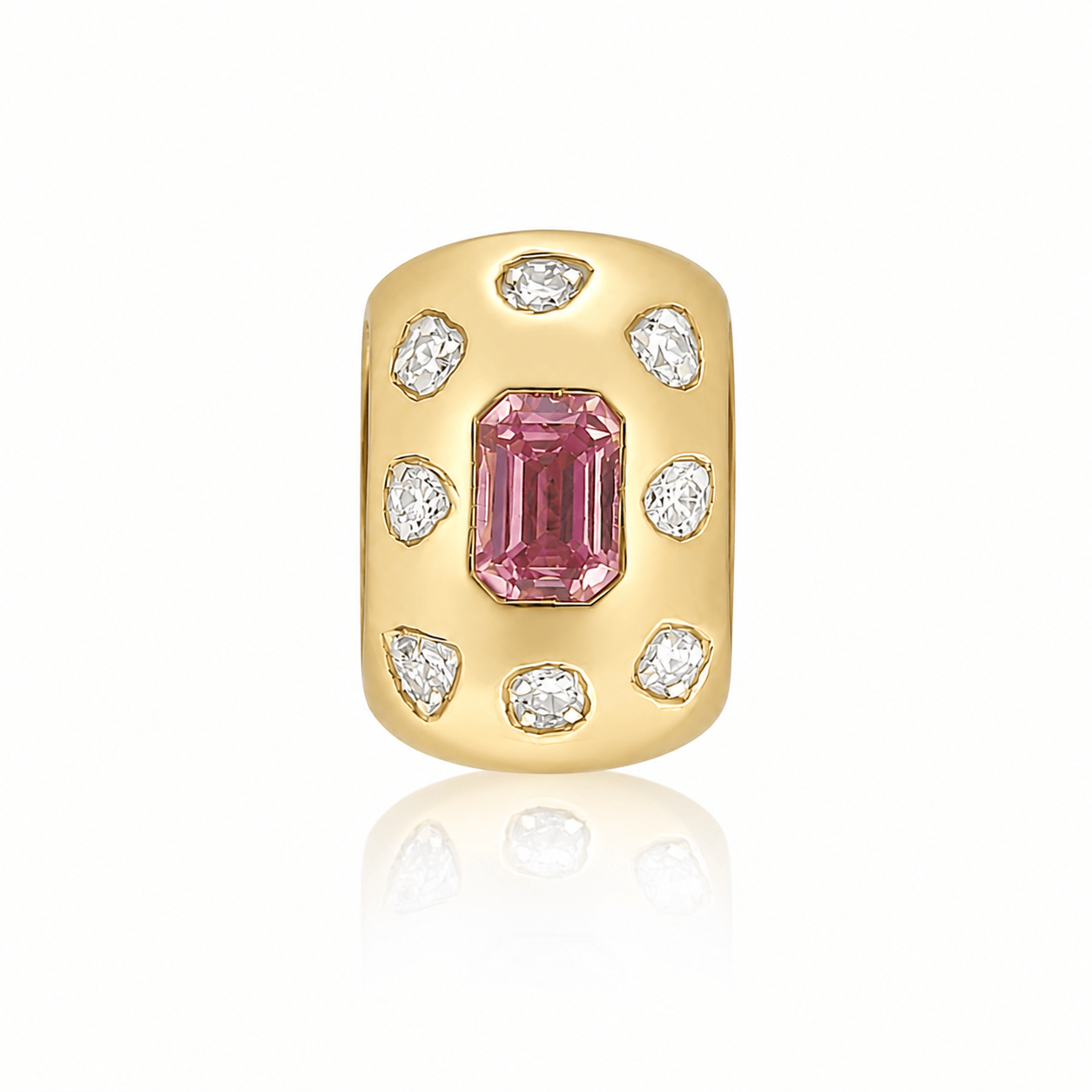 Curated Los Angeles CHARMS Pink Sapphire & Diamond Rondelle