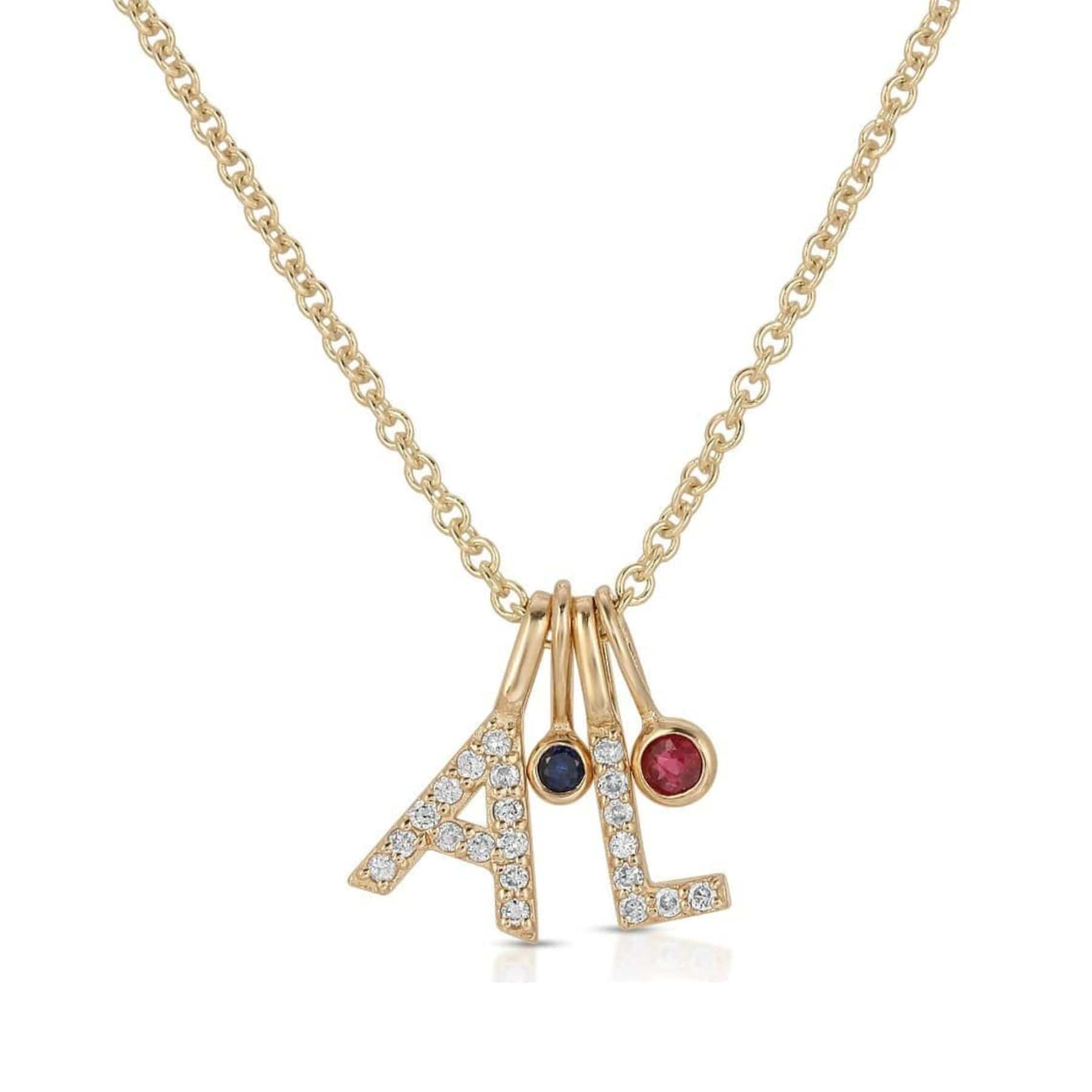 Curated Los Angeles CHARMS Round Blue Sapphire Gold Charm