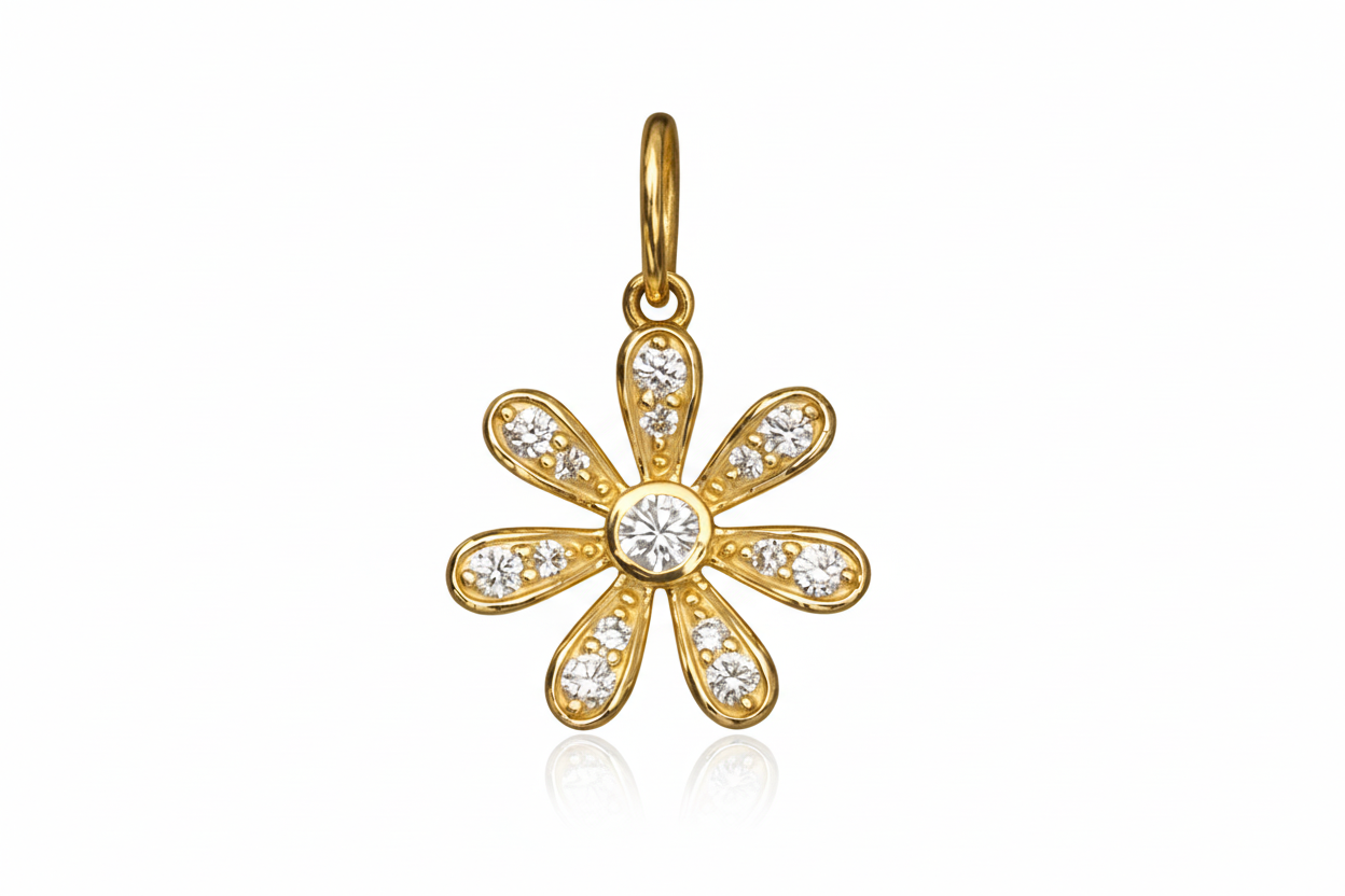 Curated Los Angeles Diamond Daisy Charm