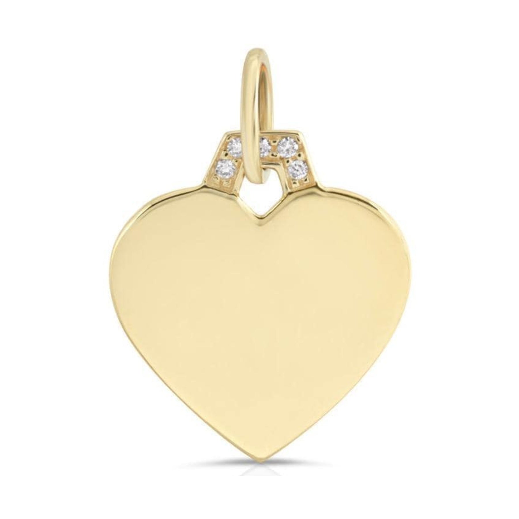 Diamond Heart Dog Tag Charm